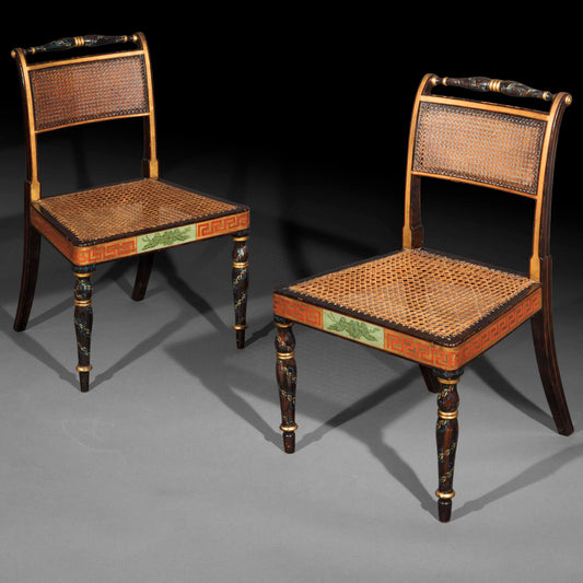 A Pair of Regency Painted Chairs