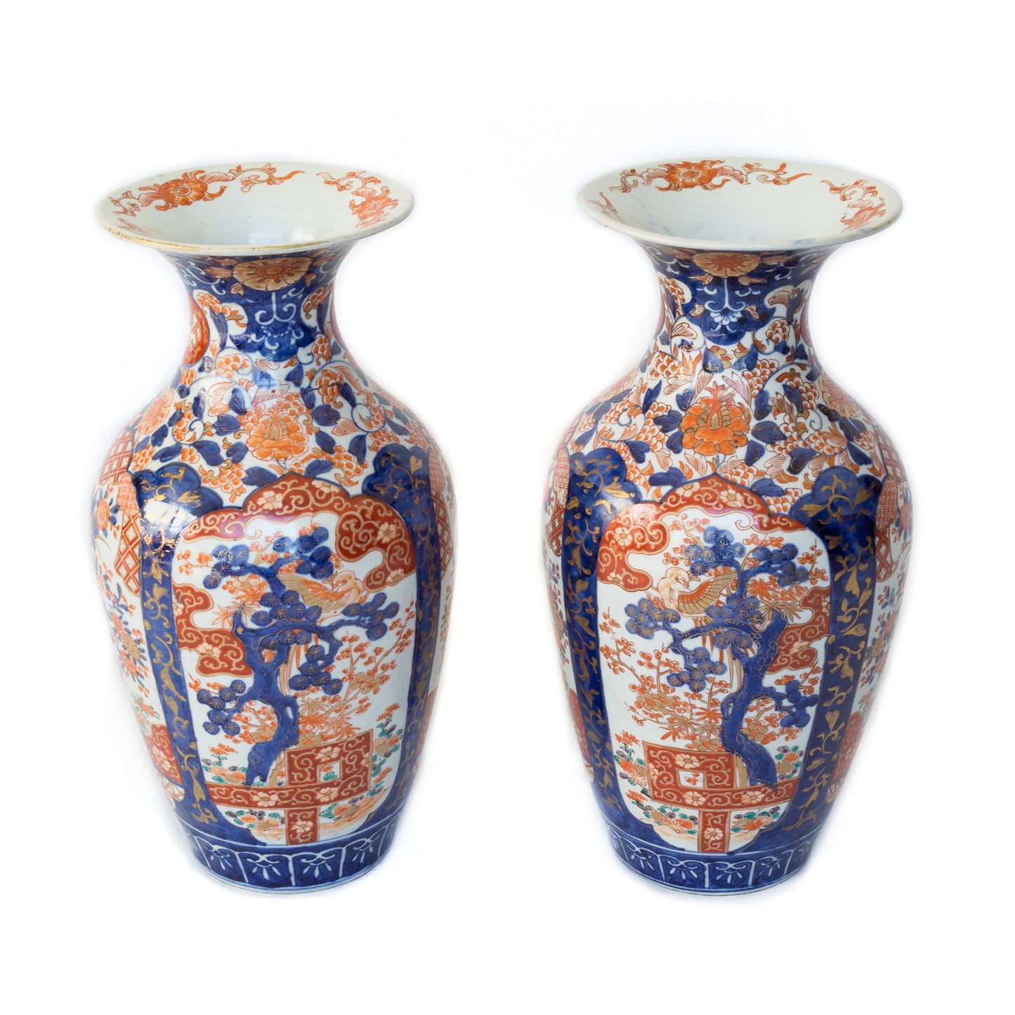 Pair of Large Meiji Period Imari Vases