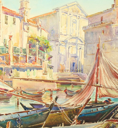A. Mathis (1873-1940), Un port à Martigues, Fine Watercolour