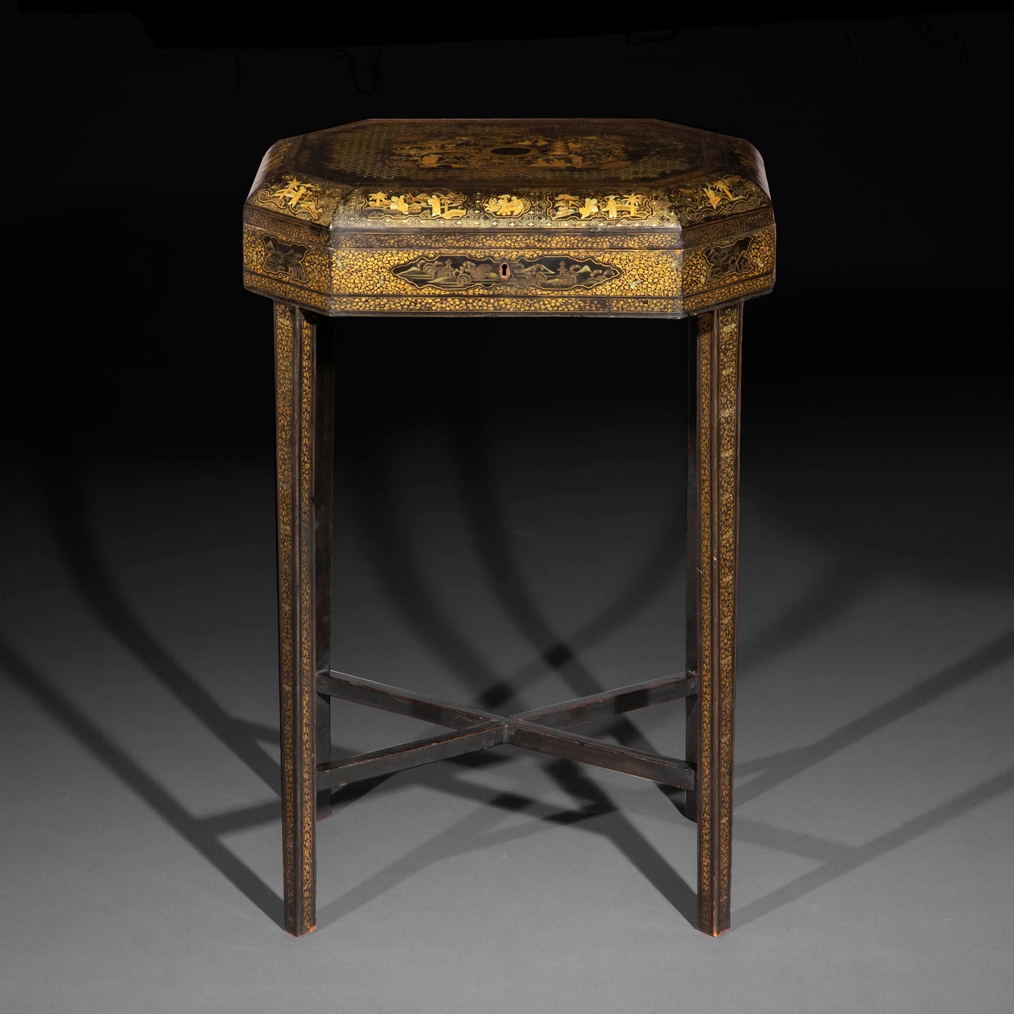 Regency Chinoiserie Black Lacquer Table