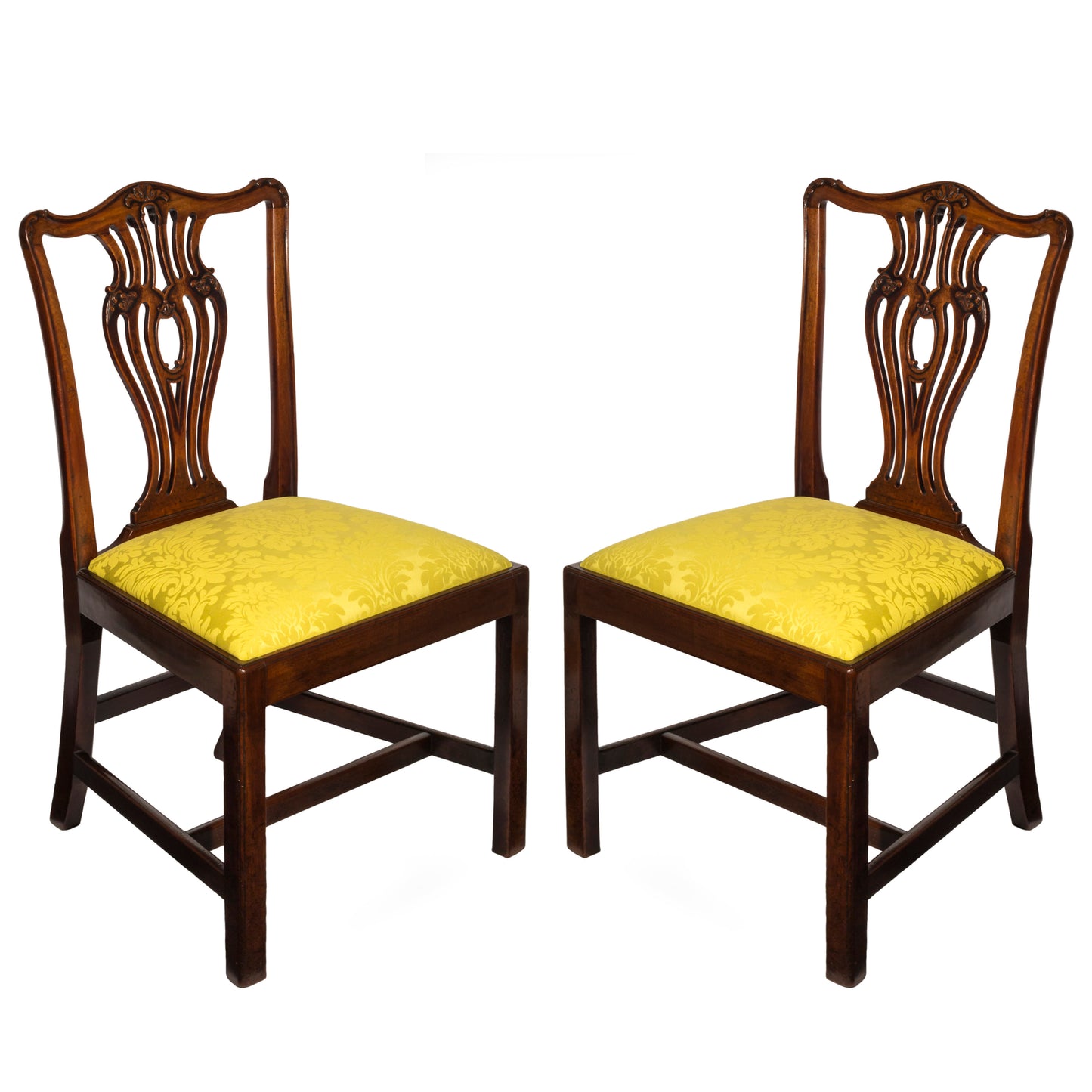 Fine set of George III Mahogany Chippendale Dining Chairs