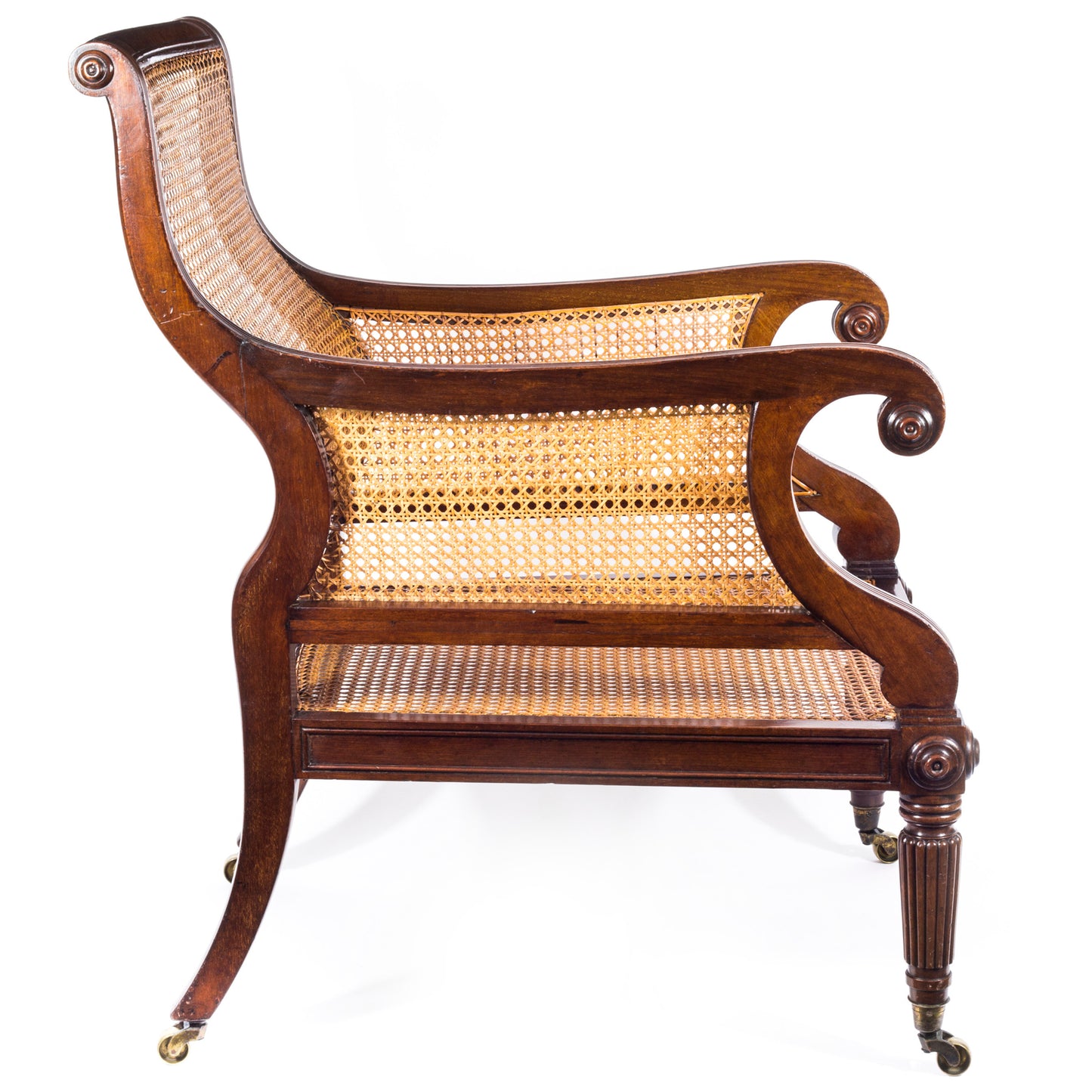 Fine Regency Mahogany Library Bergère Armchair Attributed to Gillows