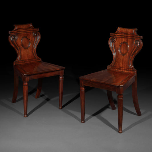Regency Hall Chairs, attributed to Banting and France