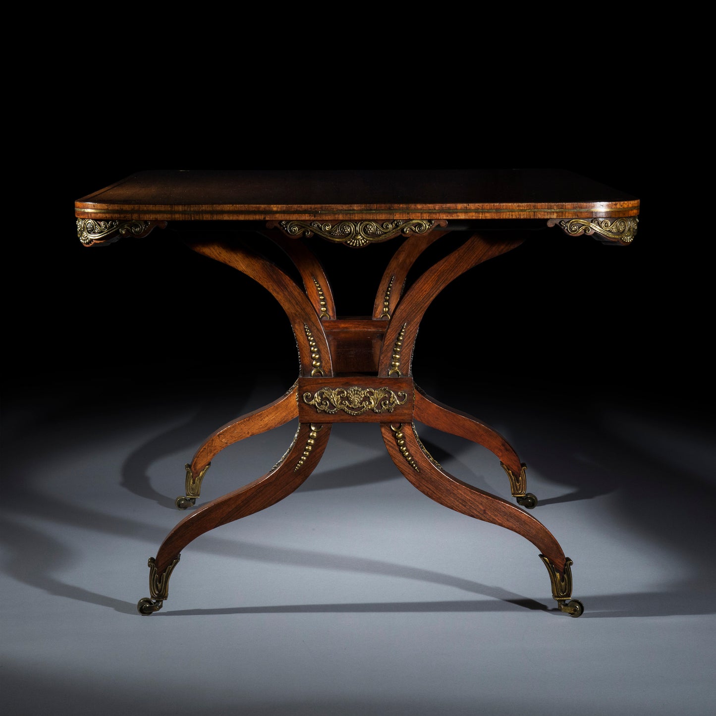 Regency Ormolu Mounted Library Table, attributed to George Oakley
