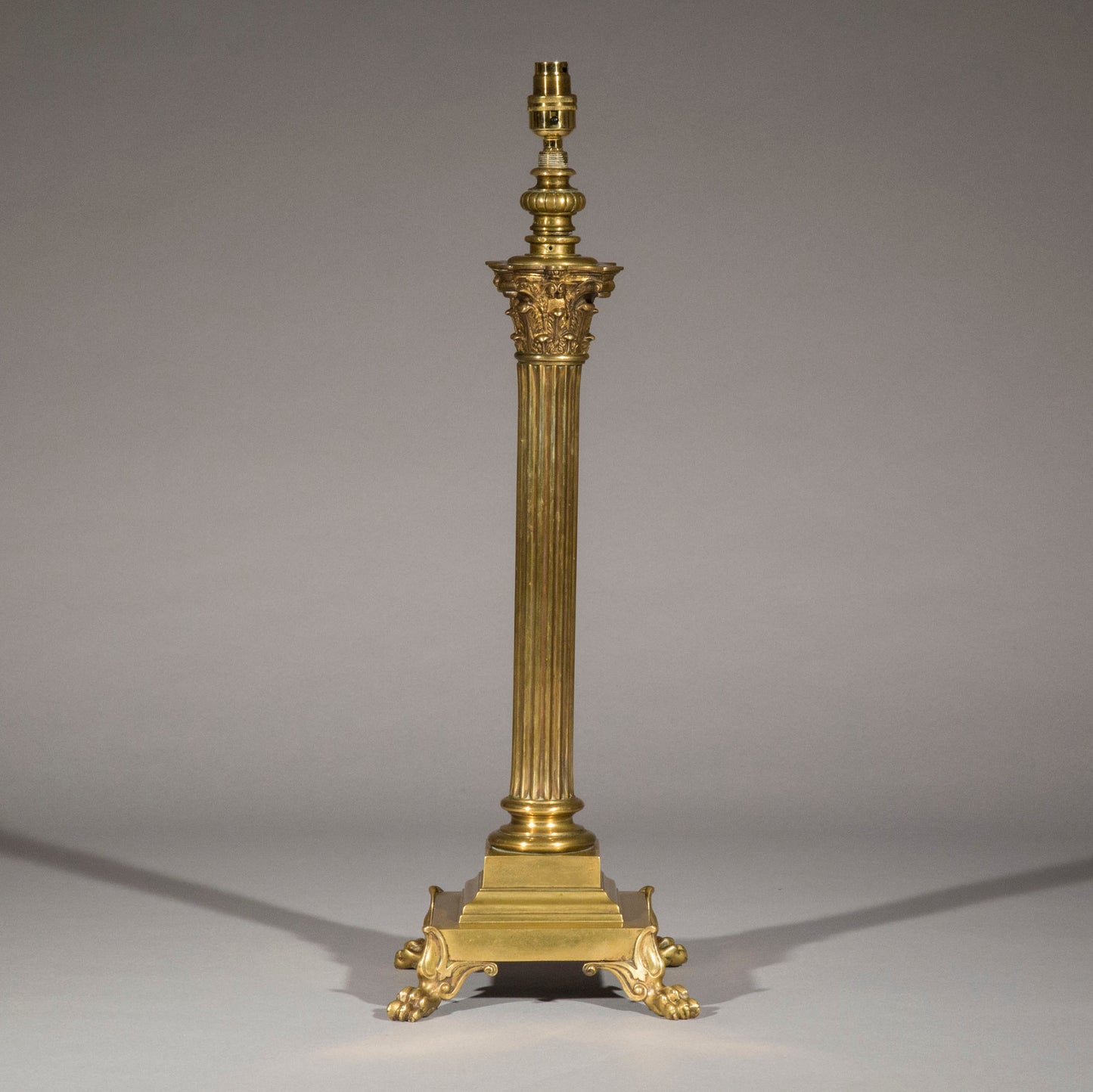 Large Antique Corinthian Column Table Lamp