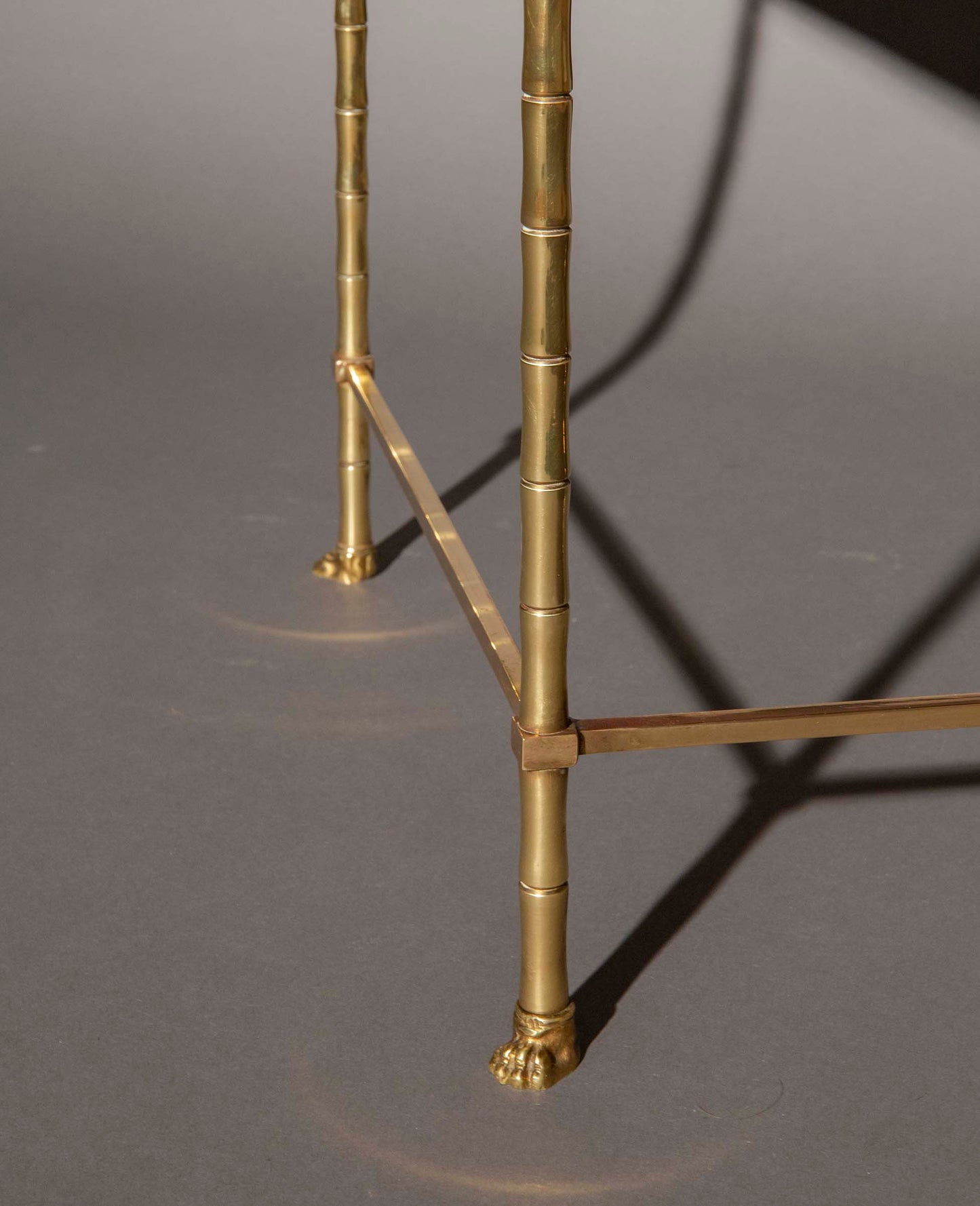 Pair of Midcentury Brass Low Tables in the style of Maison Baguès
