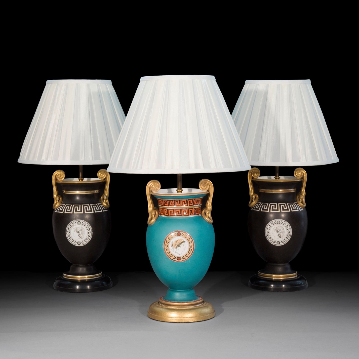 Pair of 19th Century Neoclassical Vase Lamps