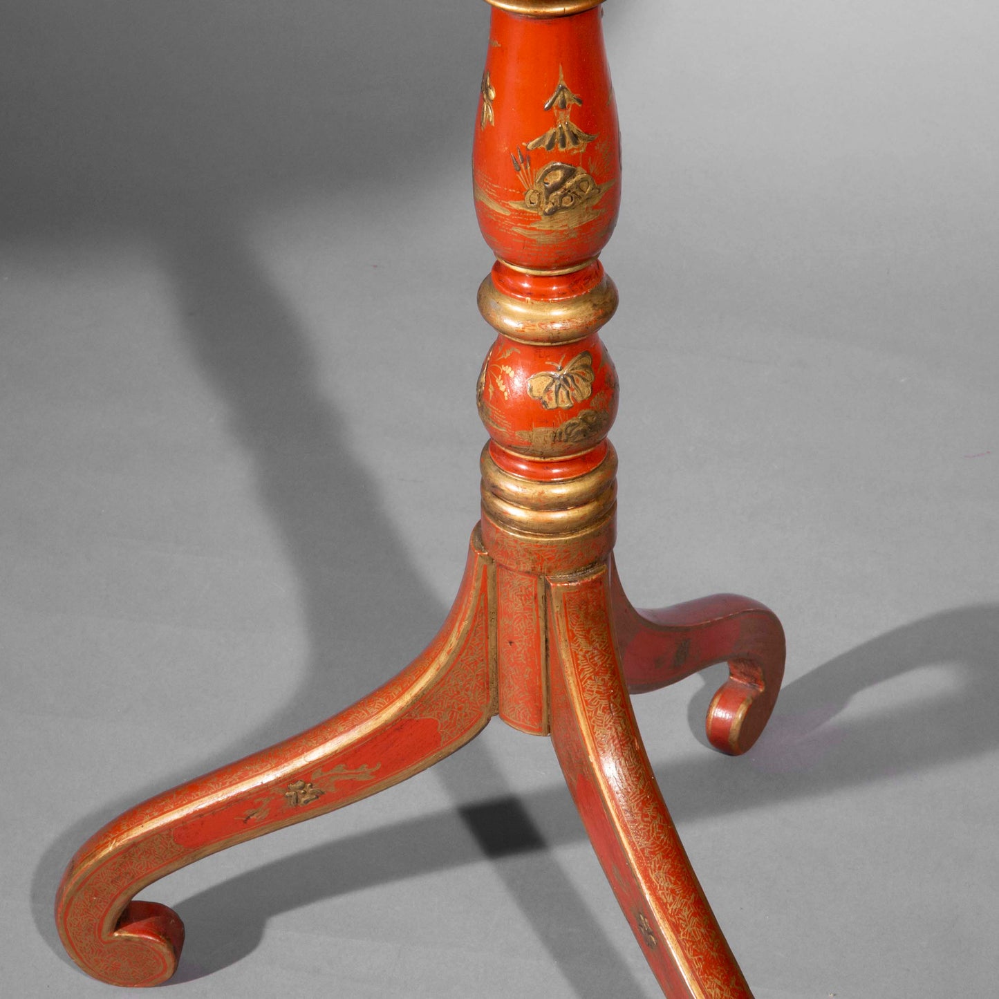 Red Lacquer Chinoiserie Table