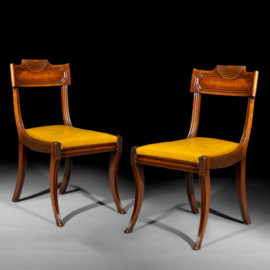 Pair of Regency Klismos Chairs, in the manner of Marsh and Tatham