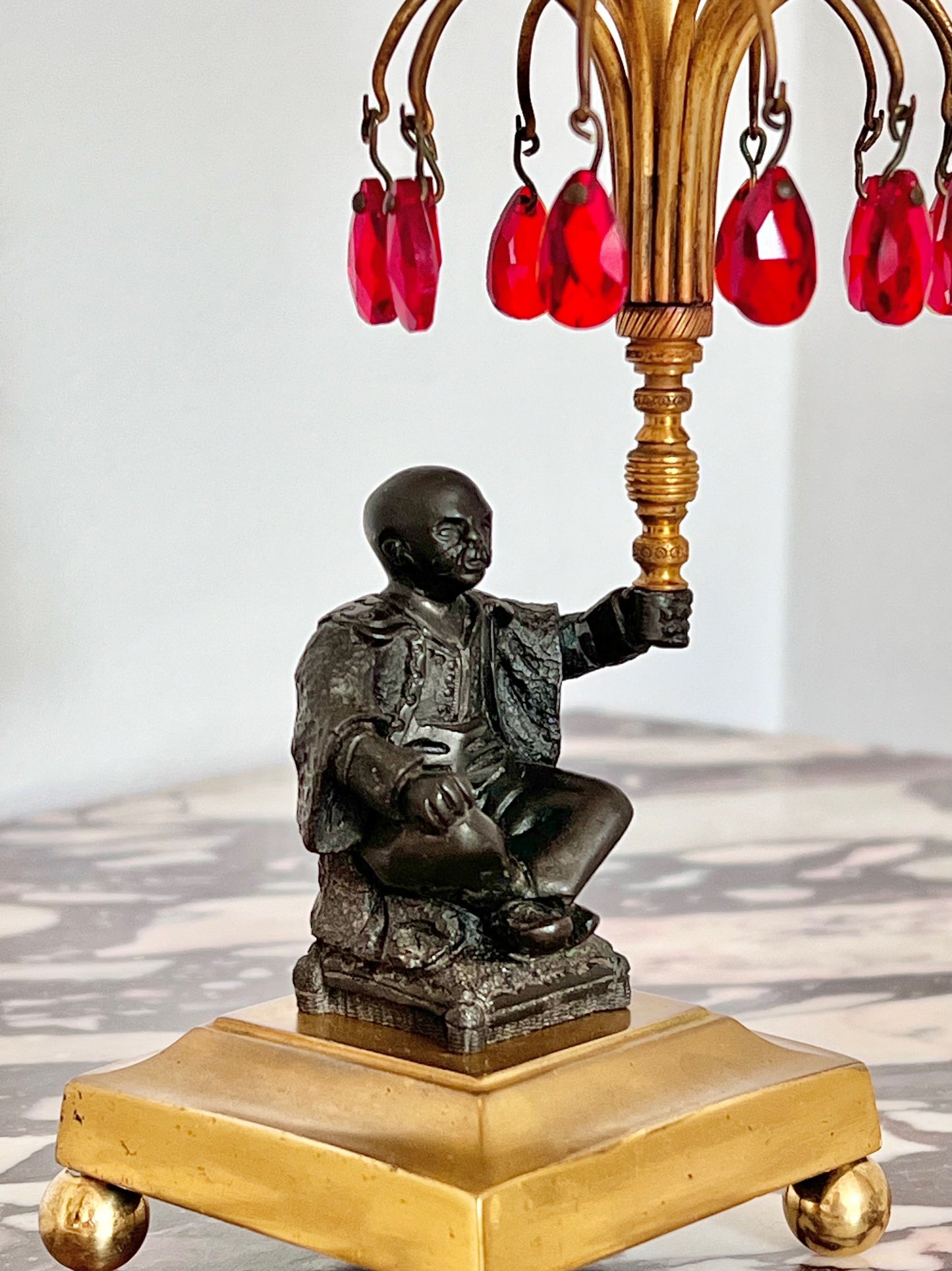 Pair of Early 19th Century Chinoiserie Candlesticks