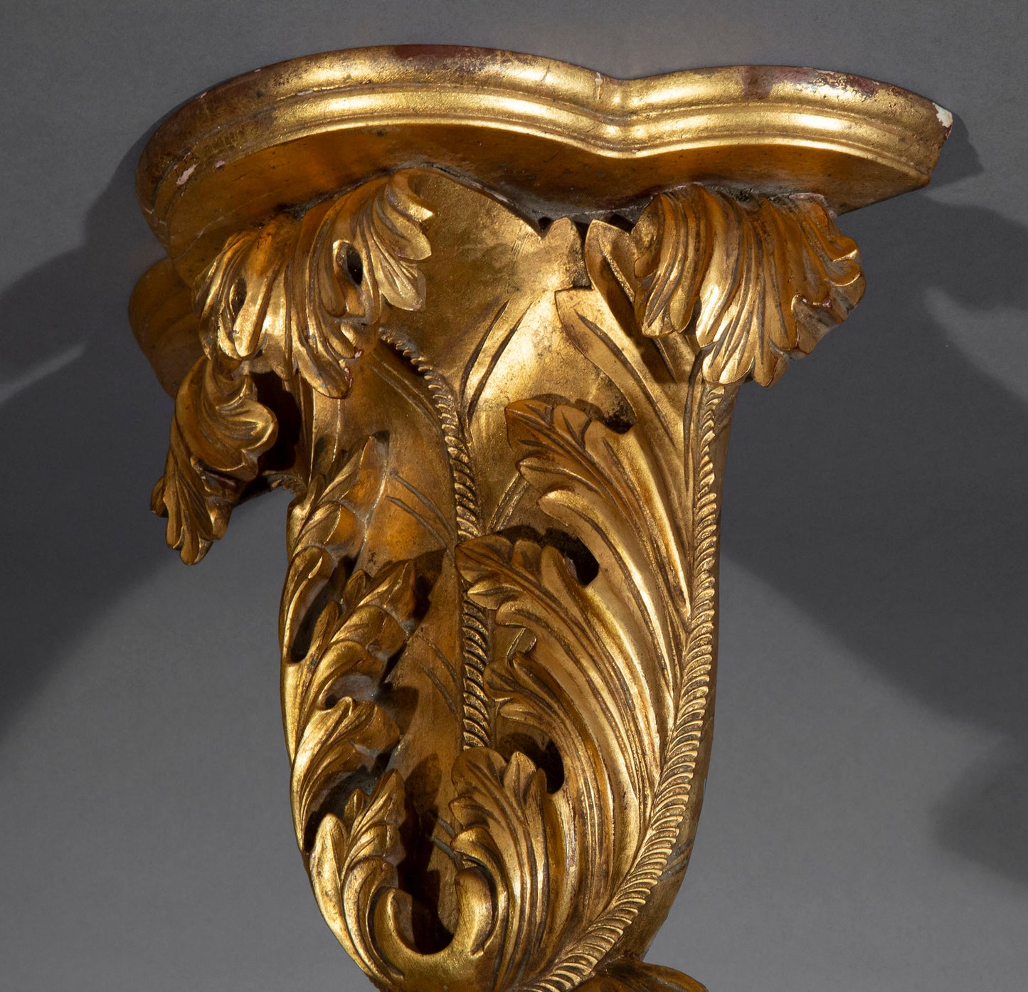 Large Pair of Giltwood Acanthus Wall Brackets