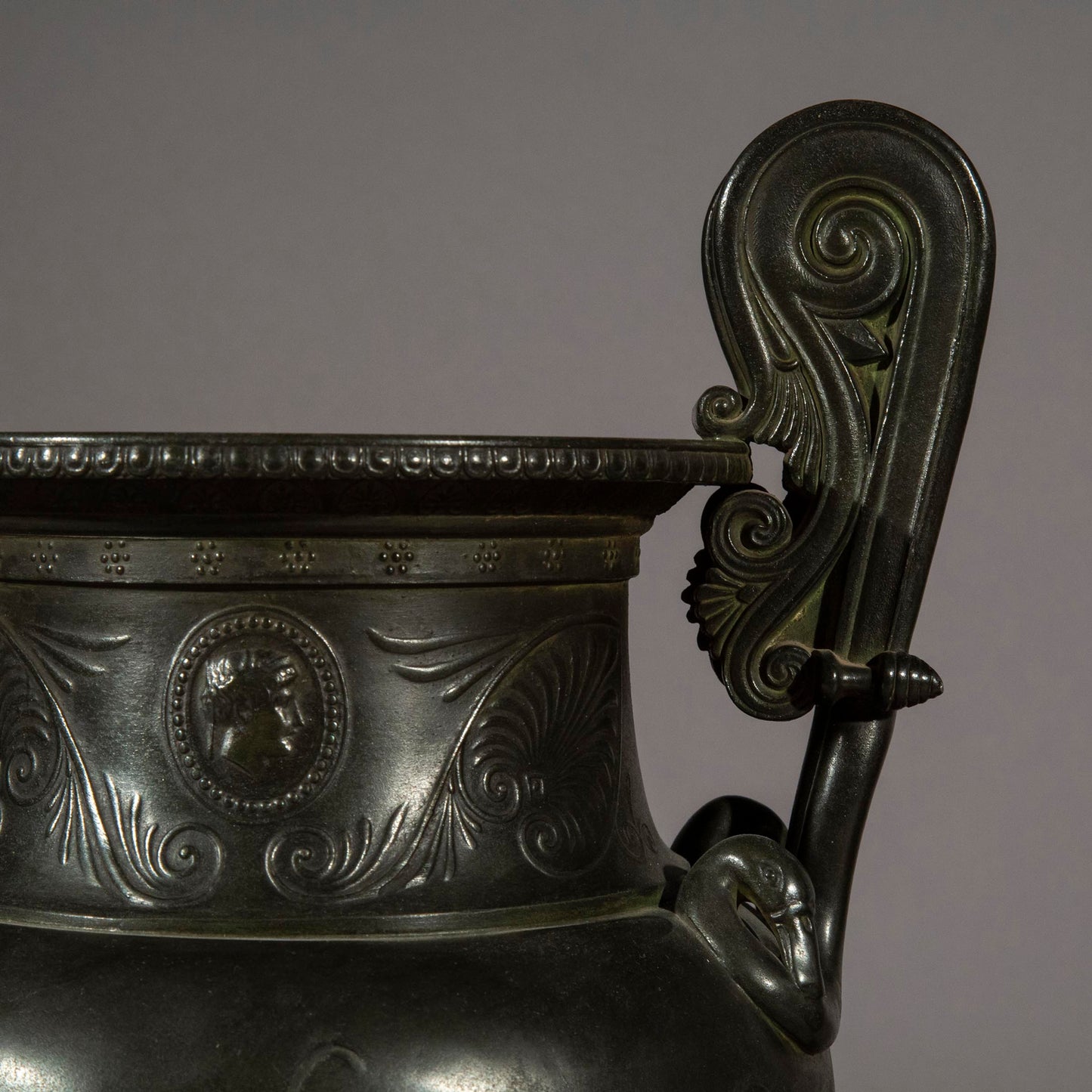 Pair of 19th Century Grand Tour Bronze Volute Kraters