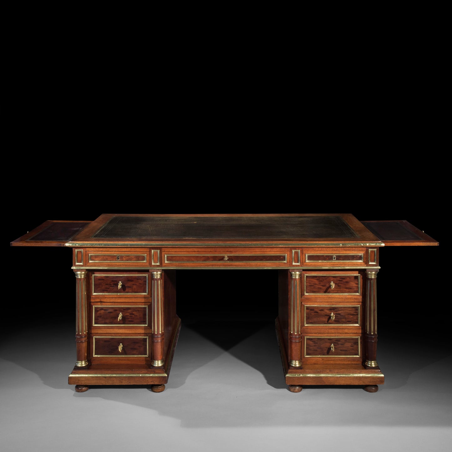 Superb Louis XVI Style Brass Mounted Desk