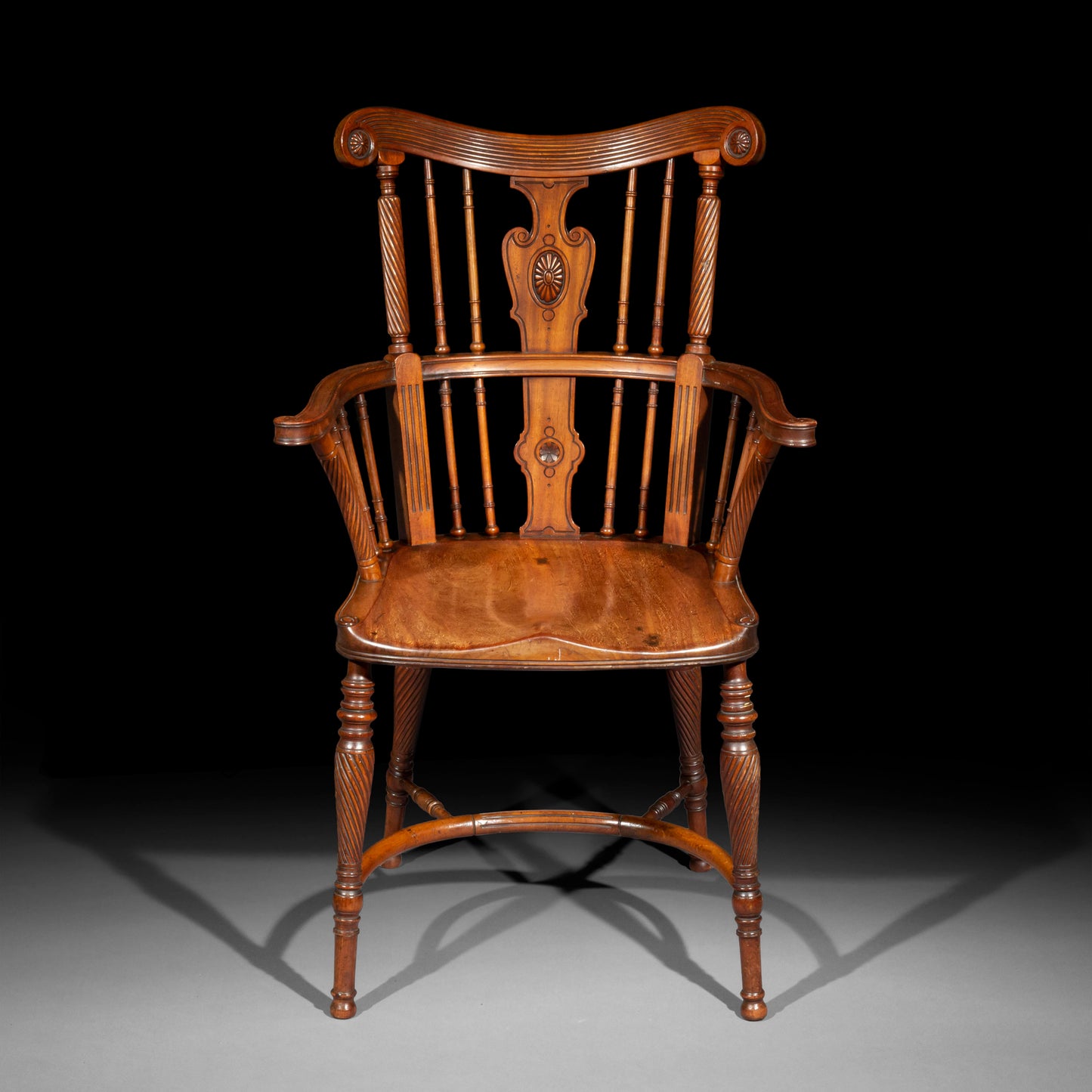 Fine Pair of Arts and Crafts Mahogany Windsor Armchairs