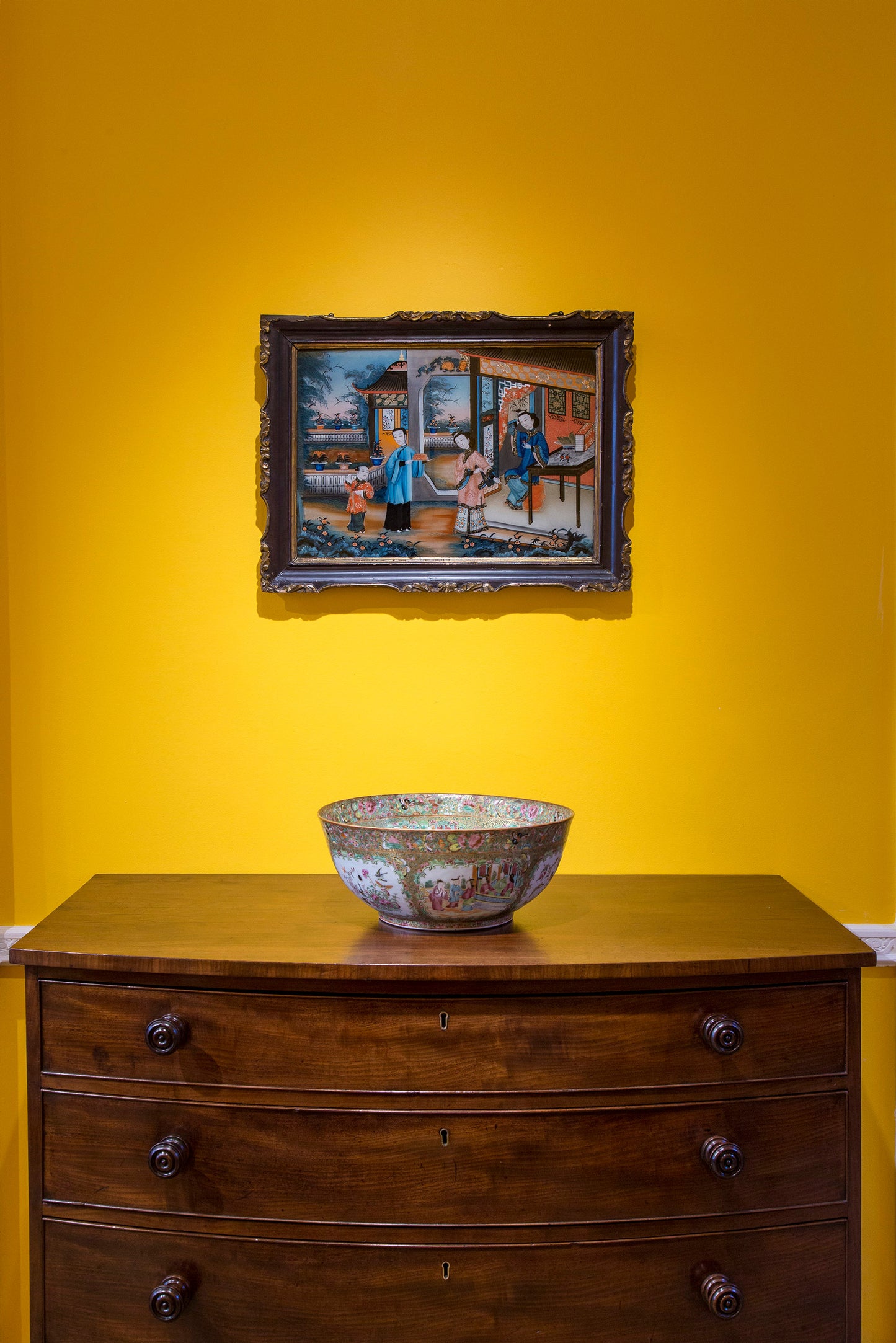 19th Century Chinese Export Reverse Glass Painting