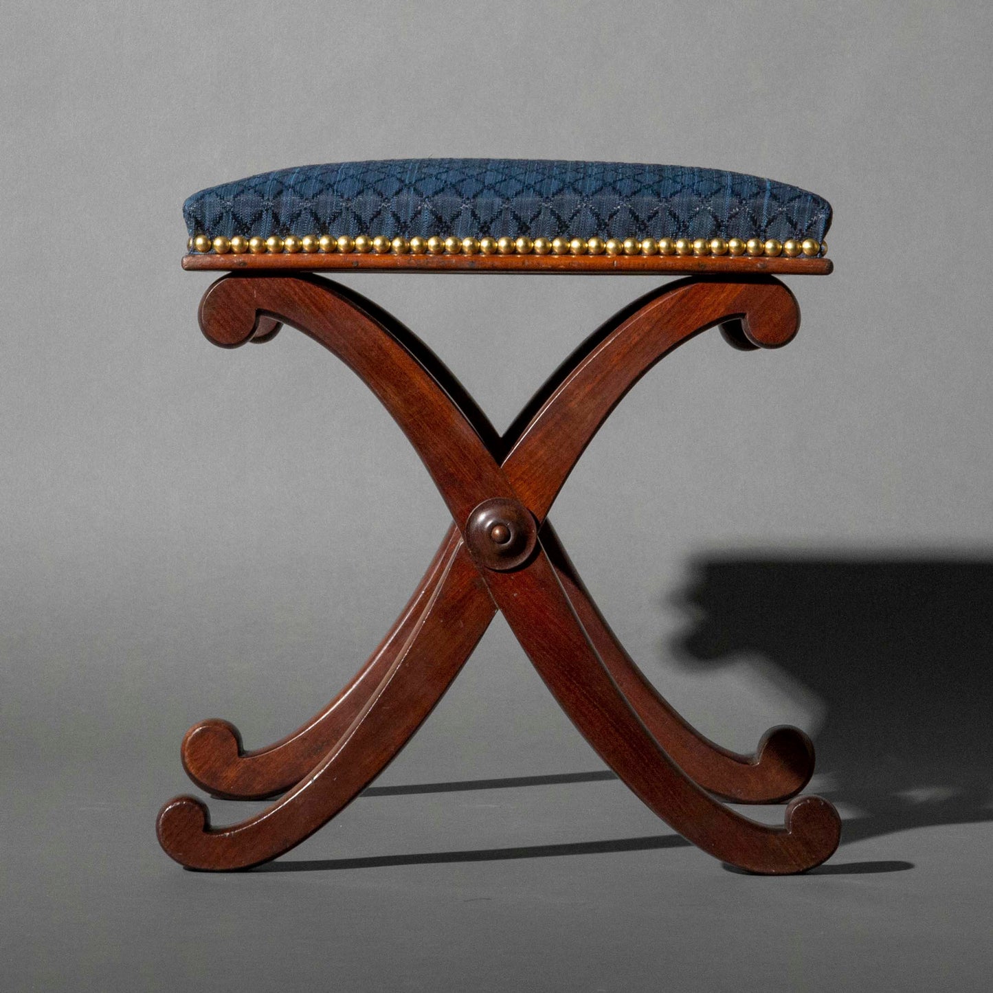 Fine Regency X-Frame Stool in the manner of Gillows