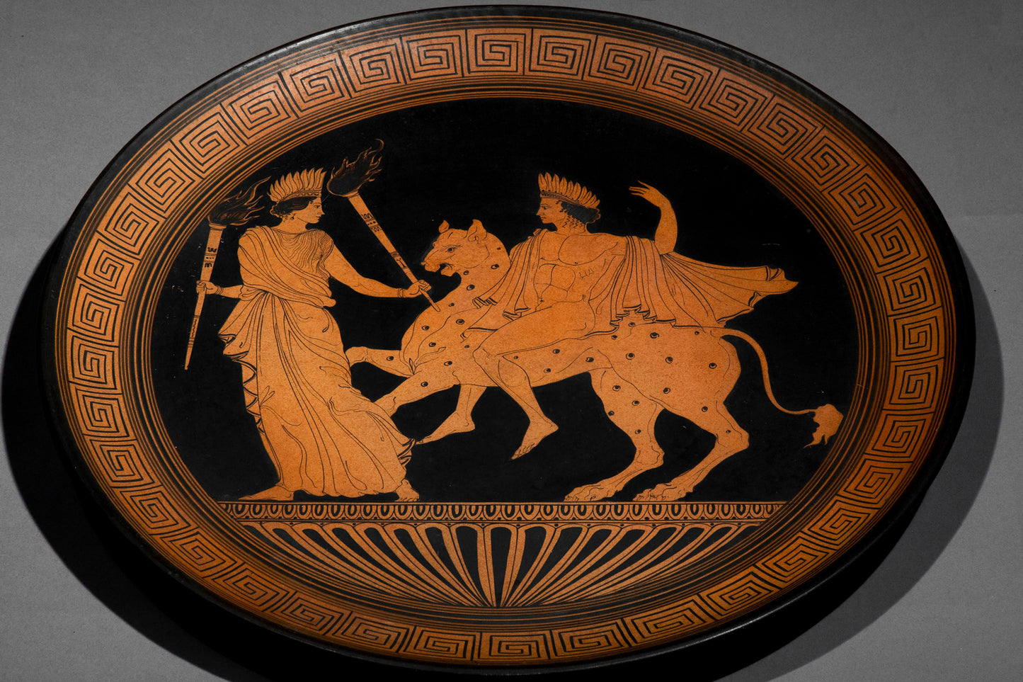 Massive Grand Tour Red Figure Pottery Charger