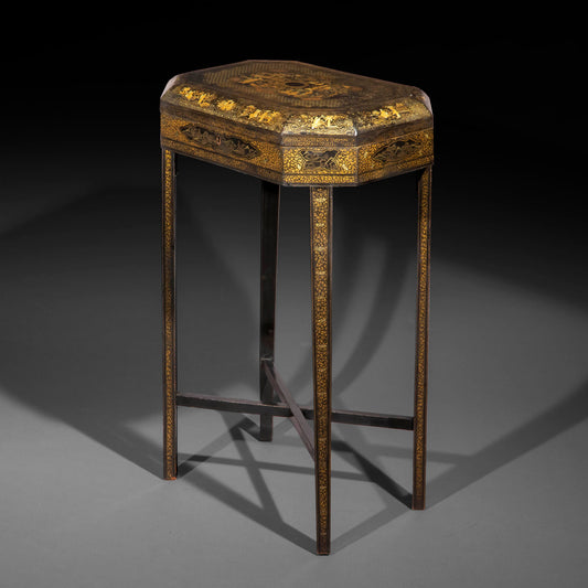 Regency Chinoiserie Black Lacquer Table