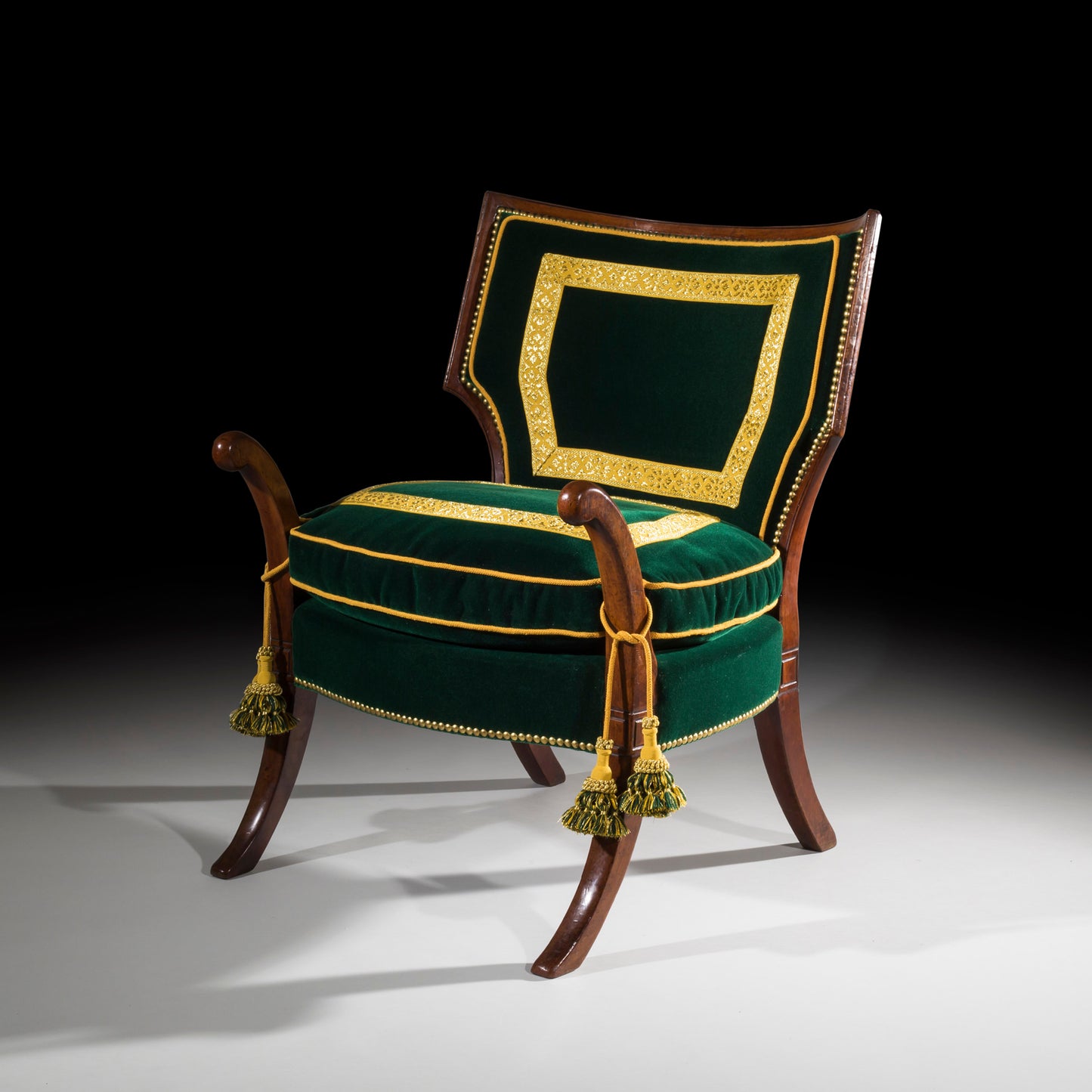 Rare Regency Officer's Klismos Armchair