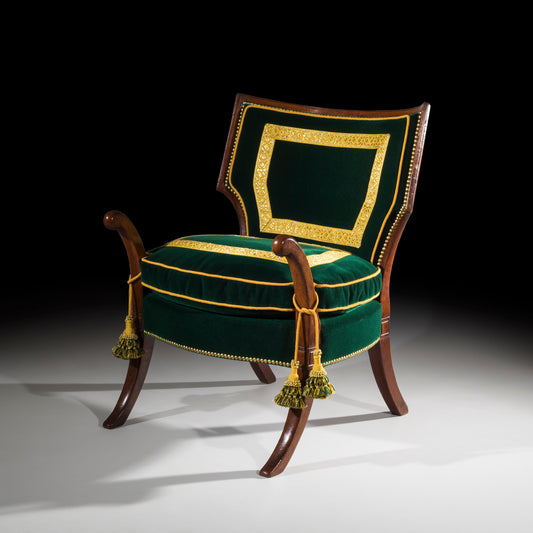 Rare Regency Officer's Klismos Armchair