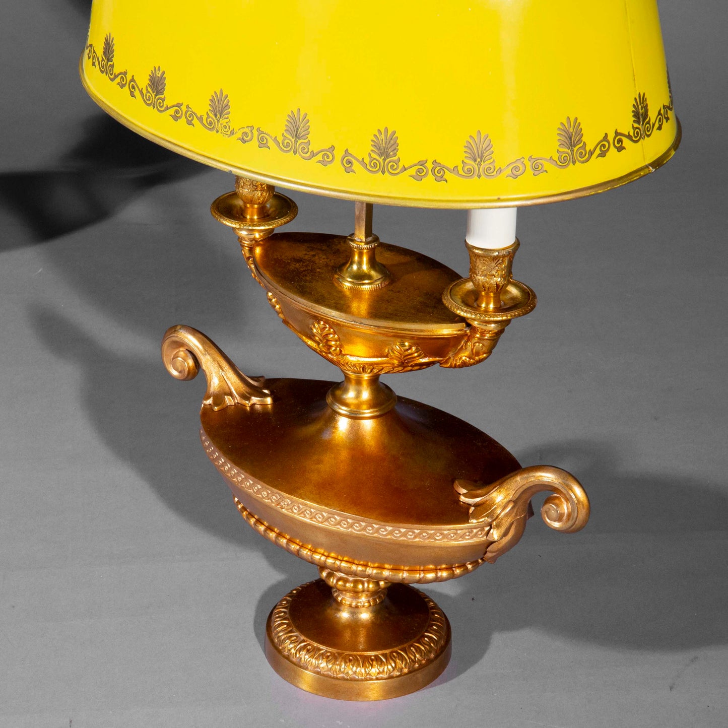 Pair of Lacquered Brass Bouillotte Lamps