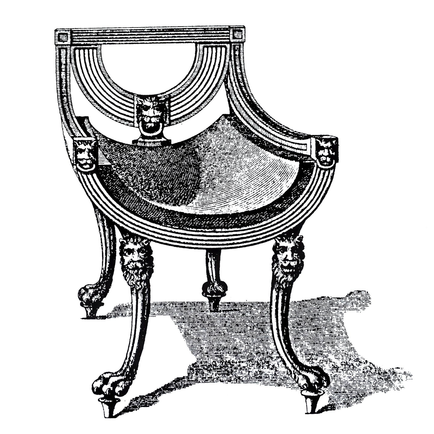 Fine Regency Mahogany Klismos Armchair