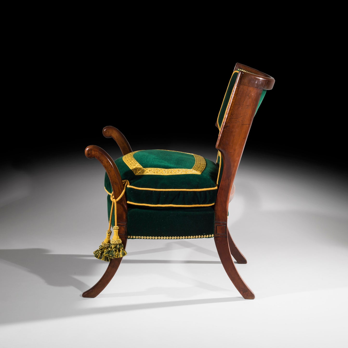 Rare Regency Officer's Klismos Armchair