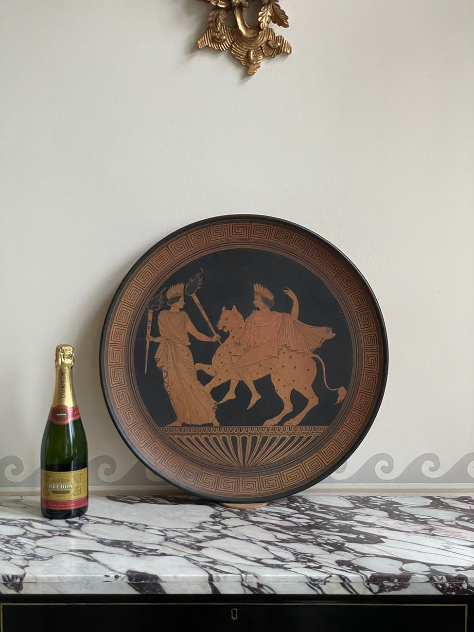 Massive Grand Tour Red Figure Pottery Charger