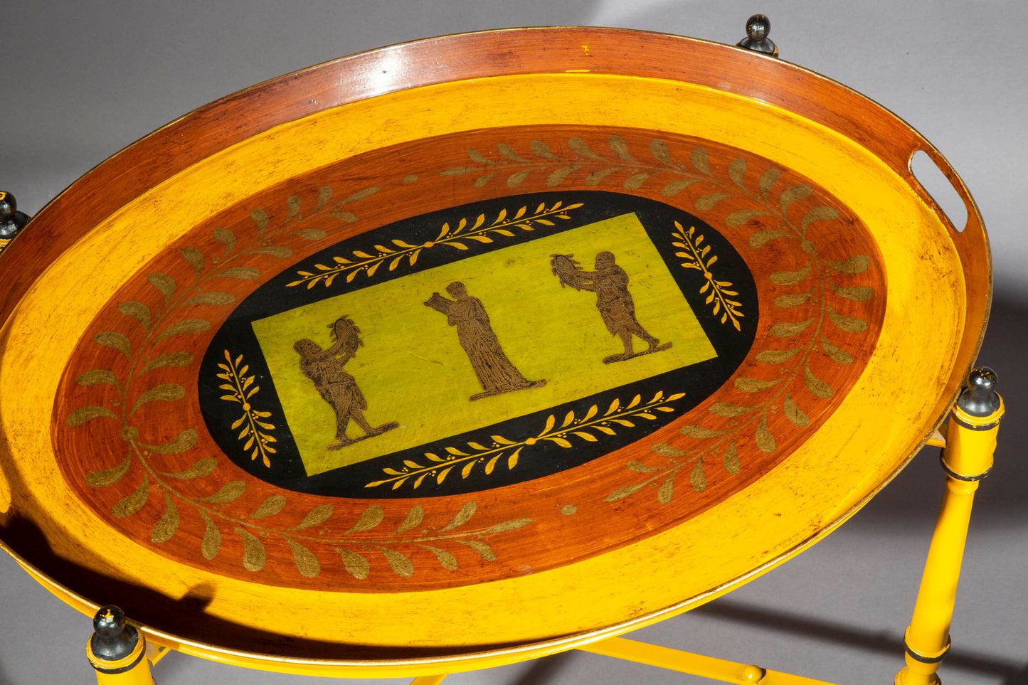 Pair of Painted Toleware Tray Tables