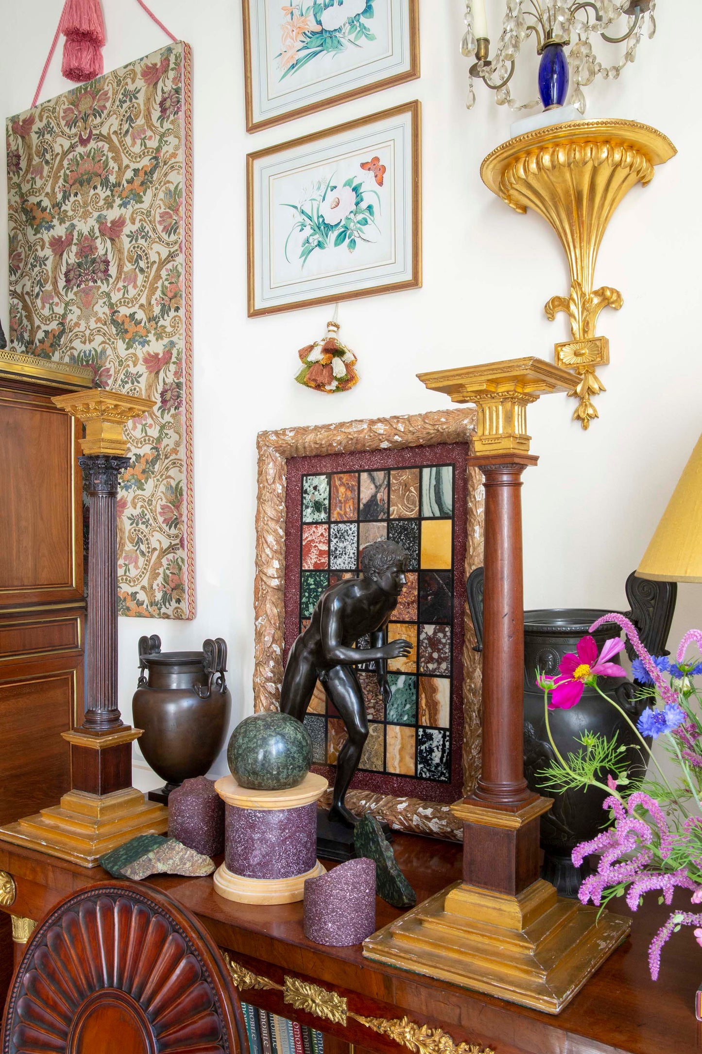 Large Grand Tour Red Porphyry Column