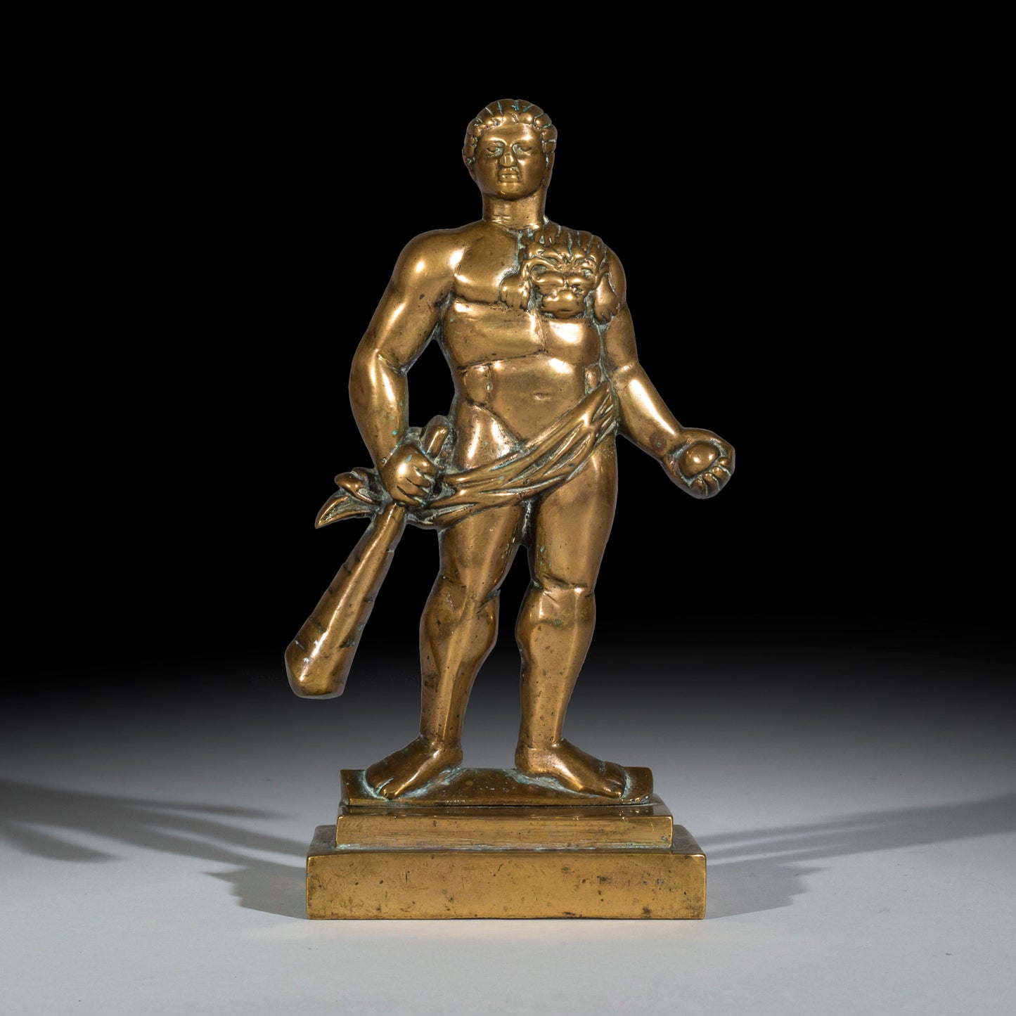 19th Century Brass Doorstop Figure of Hercules