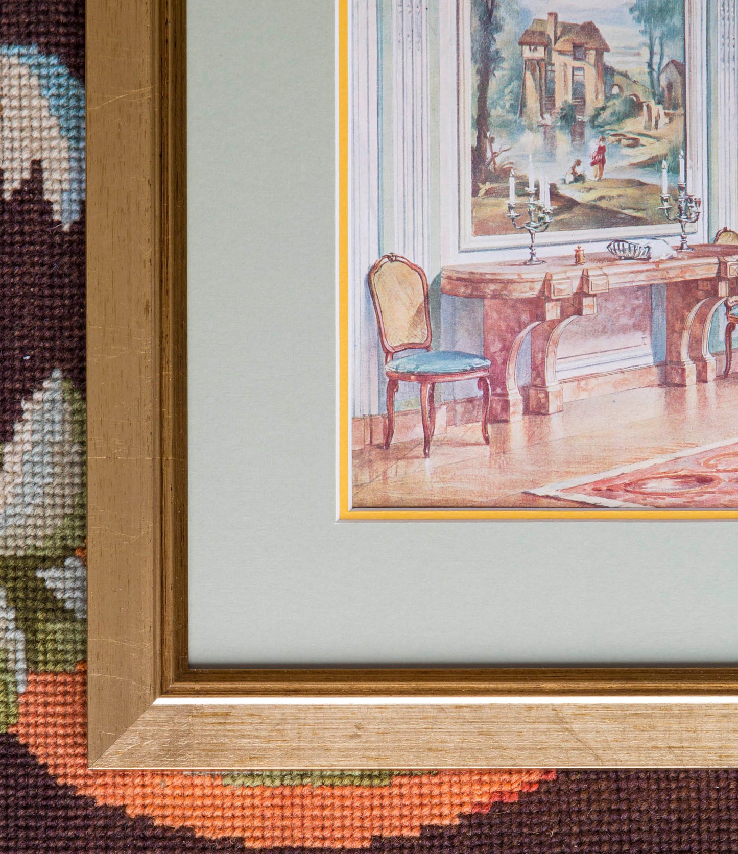 Six Antique French Interior Decor Prints