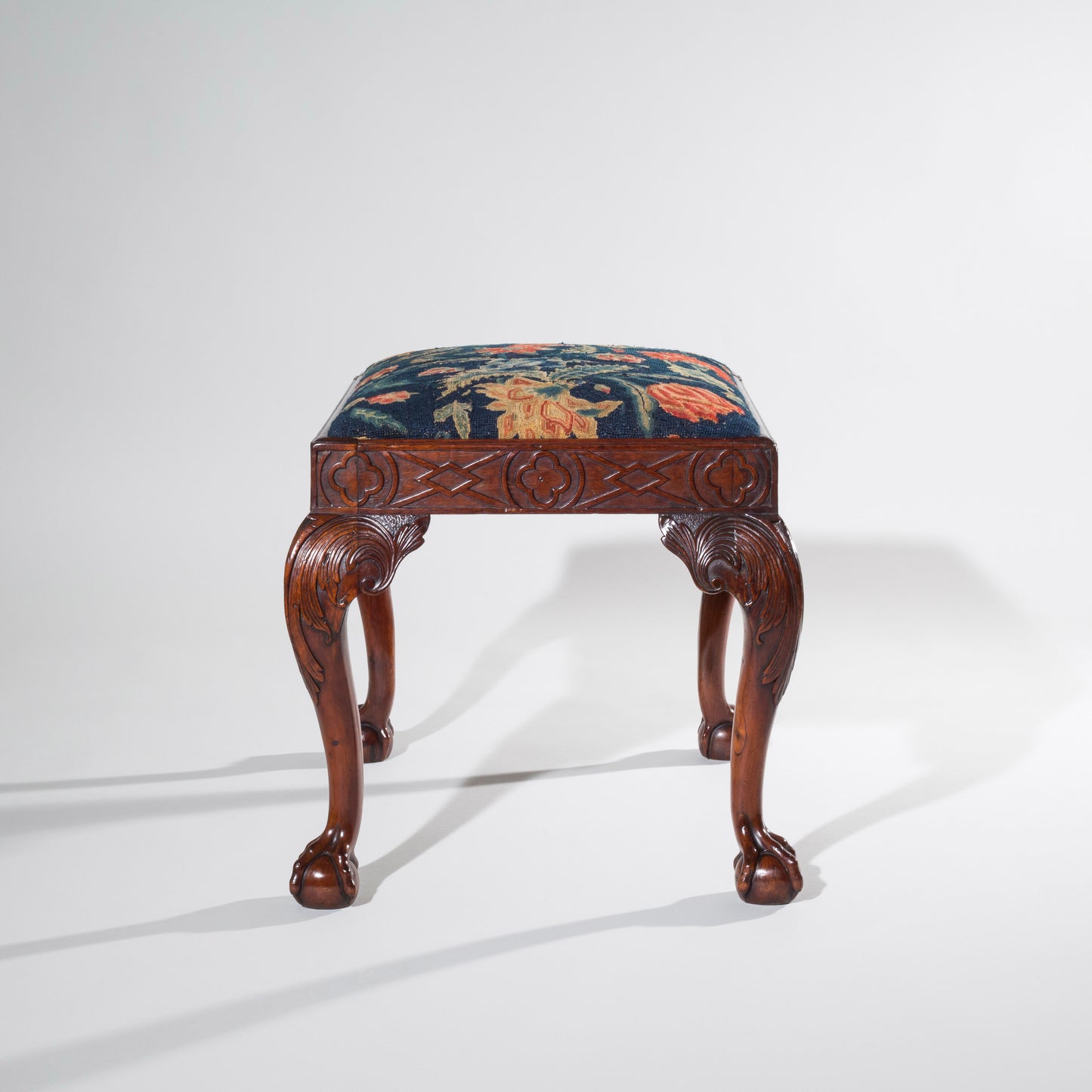 Fine George II Walnut Needlework Stool