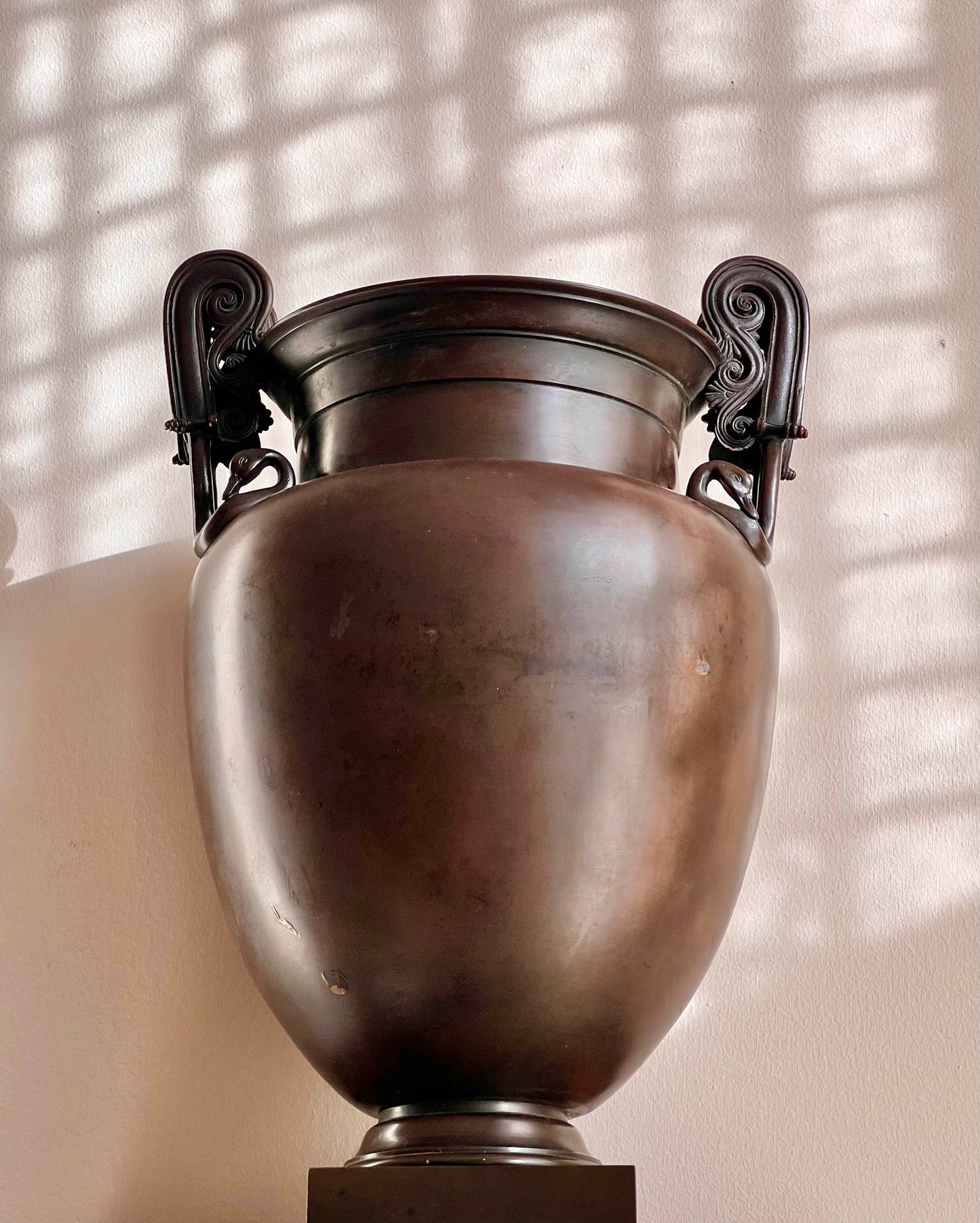 Fine Pair of 19th Century Grand Tour Bronze Volute Krater Vases