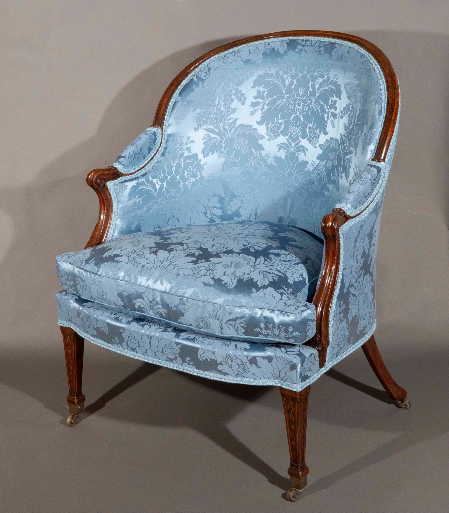 Large George III Bergere Armchair, Attributed to Thomas Chippendale