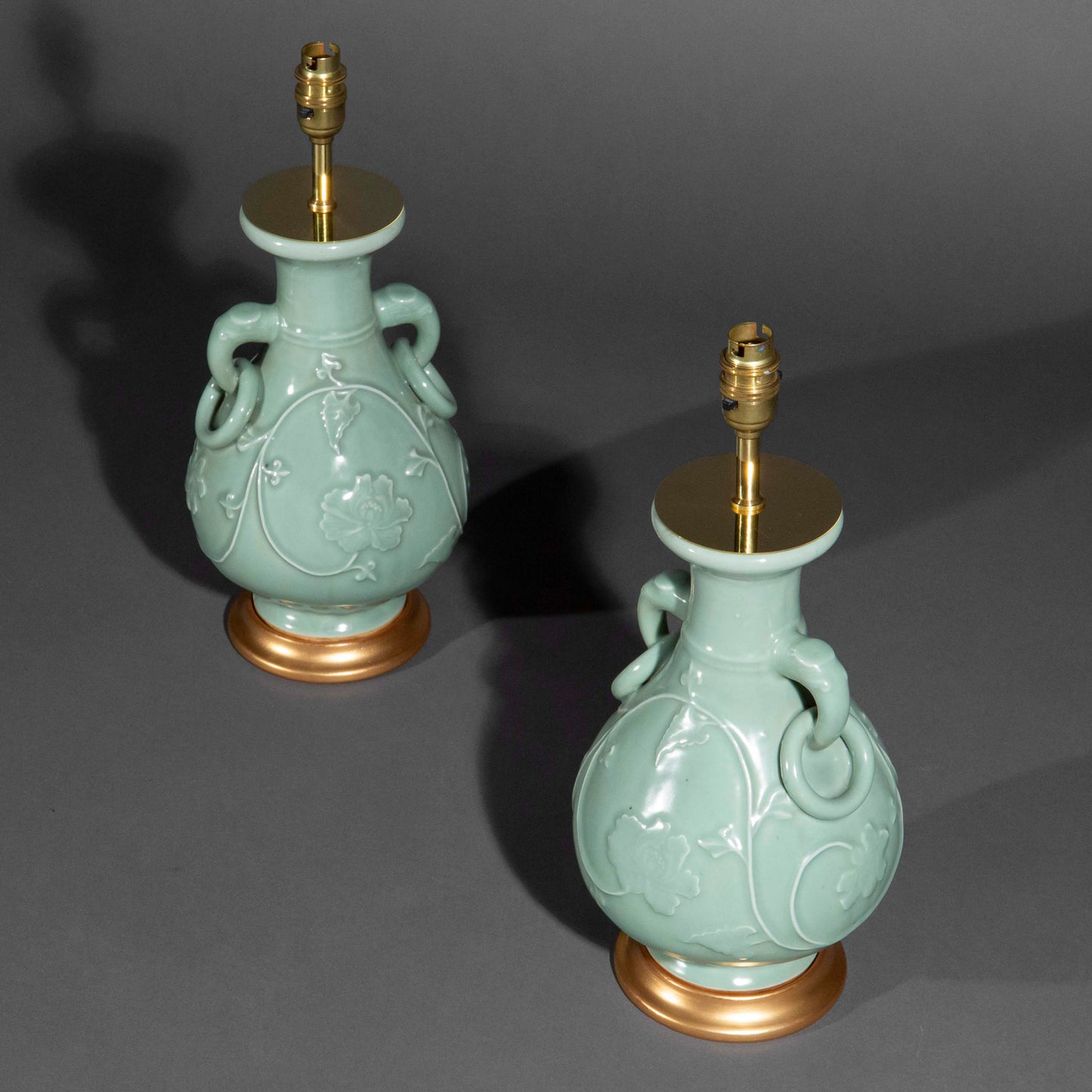Pair of Chinese Celadon Longquan Vases as Lamps