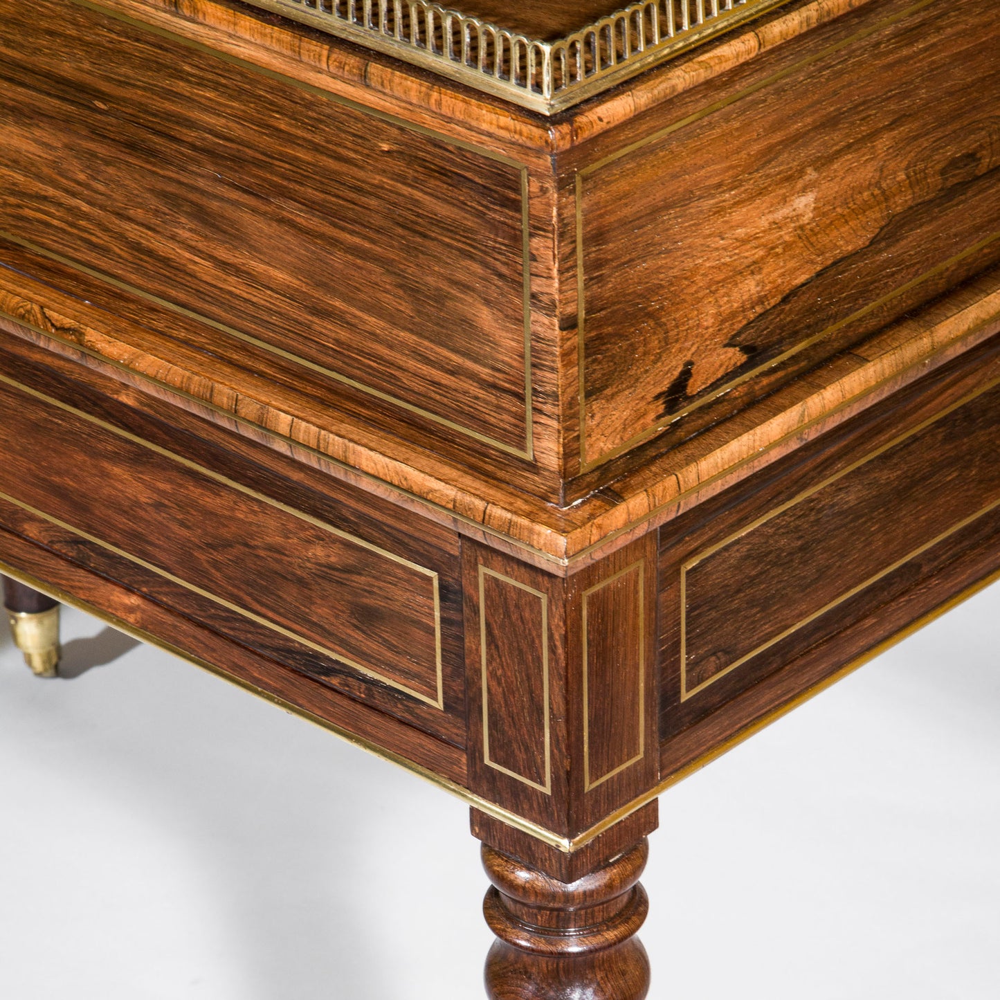 Regency Rosewood Brass Inlaid Carlton House Desk