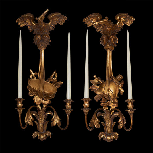 Pair of 19th Century Giltwood Wall Lights or Sconces