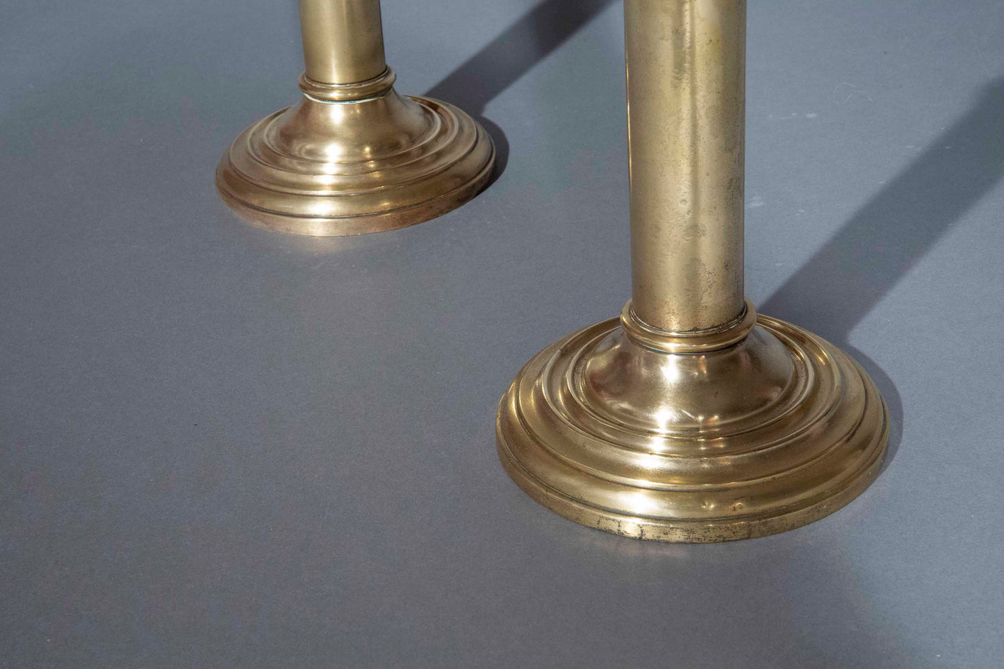 Pair of 19th Century Brass Candlestick Lamps