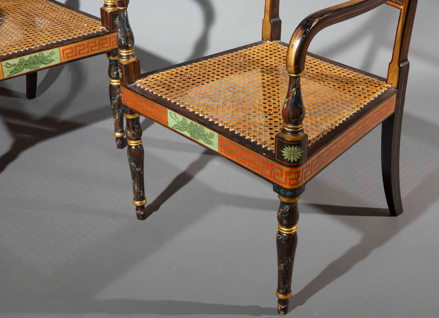 A Pair of Regency Painted Armchairs