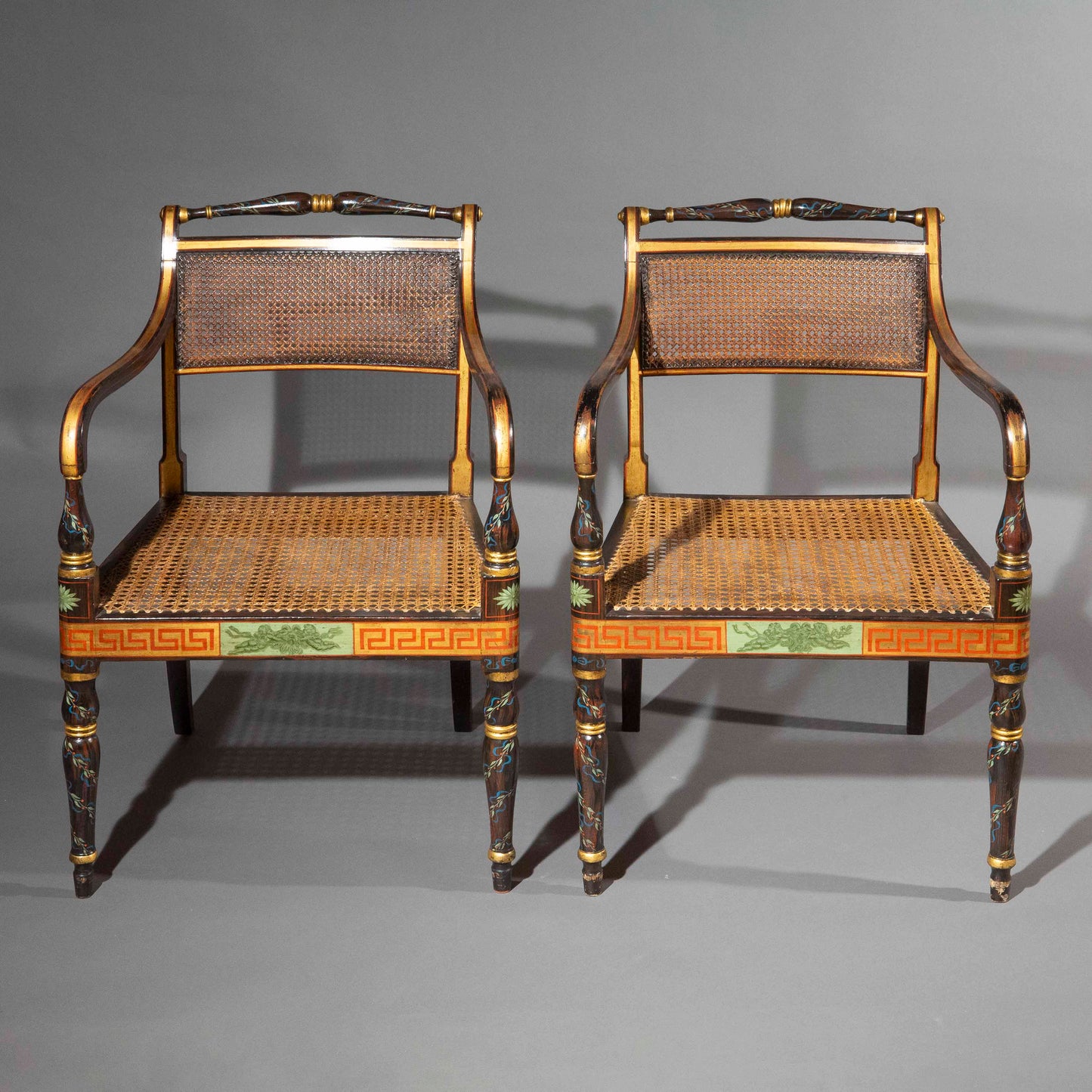 A Pair of Regency Painted Armchairs