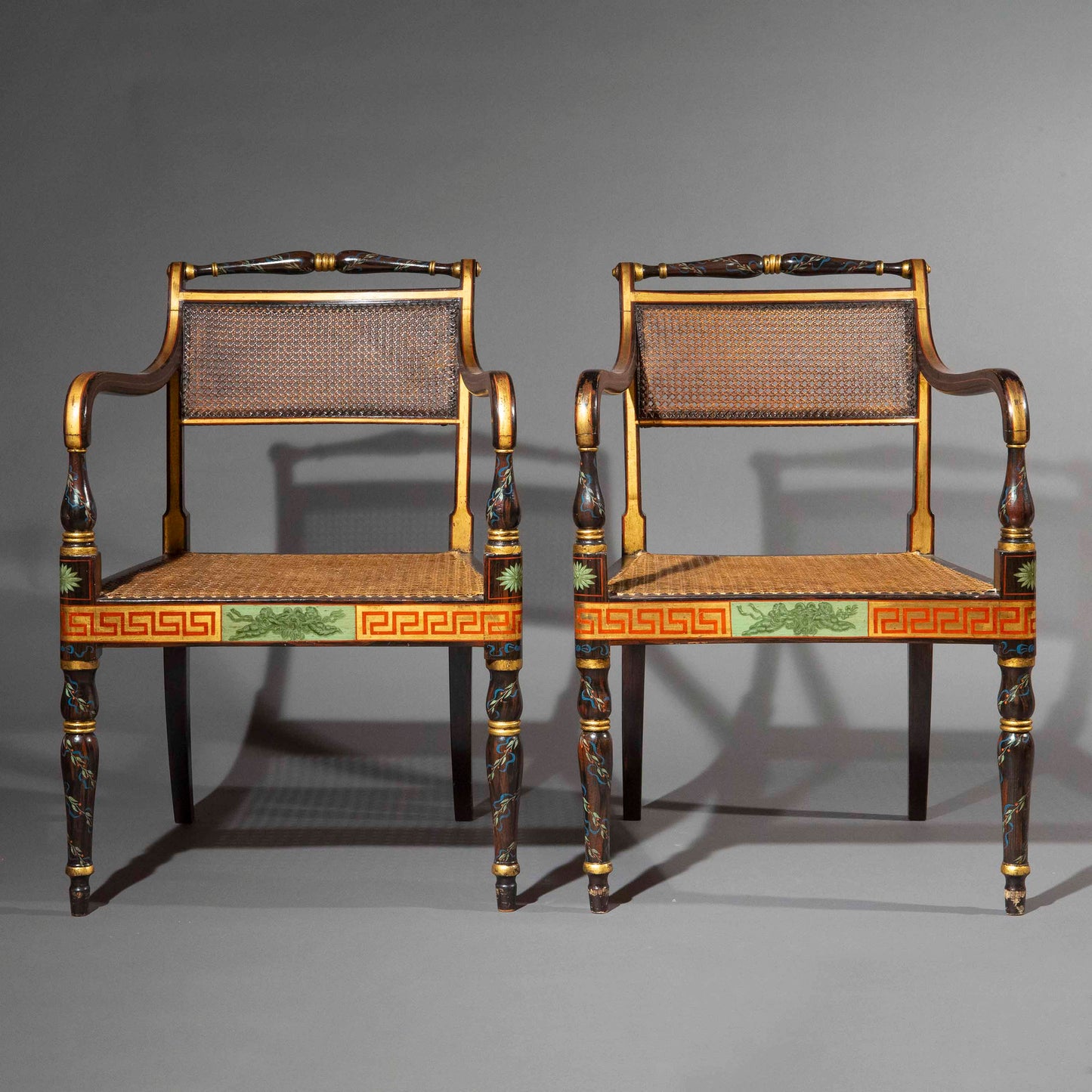 A Pair of Regency Painted Armchairs