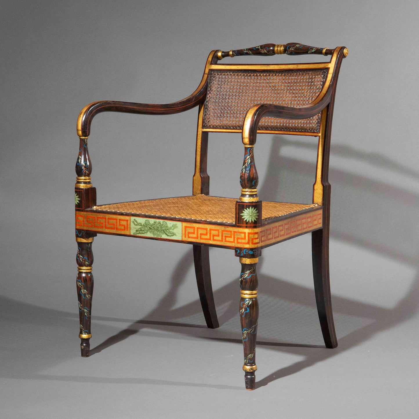 A Pair of Regency Painted Armchairs
