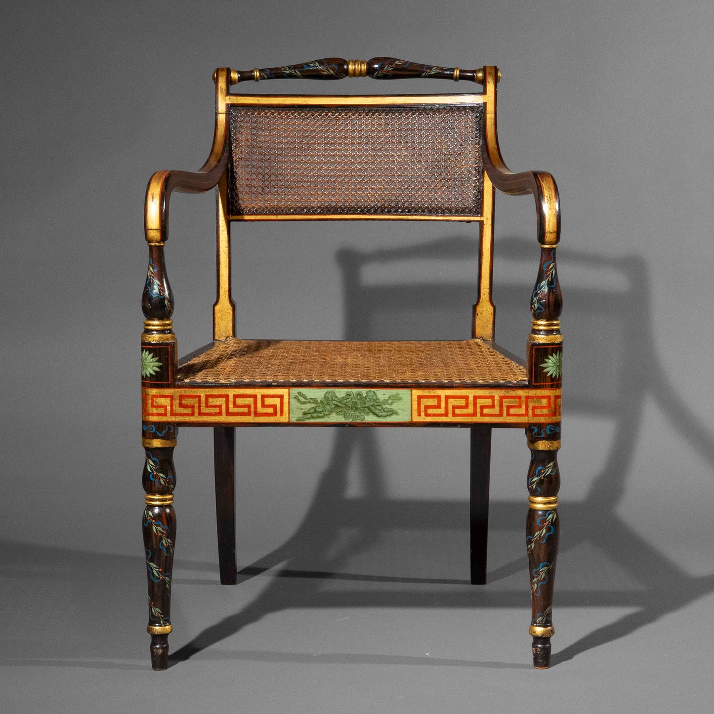A Pair of Regency Painted Armchairs