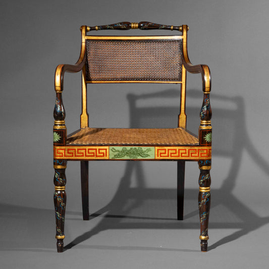 A Pair of Regency Painted Armchairs