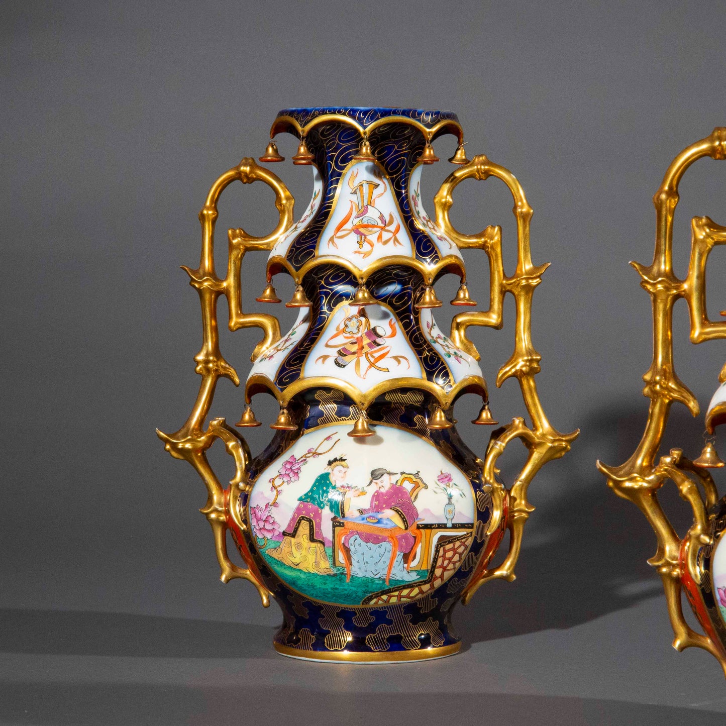Pair of 19th Century Chinoiserie Vases