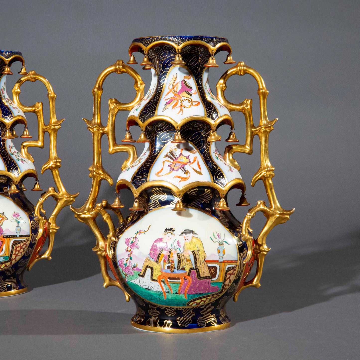 Pair of 19th Century Chinoiserie Vases
