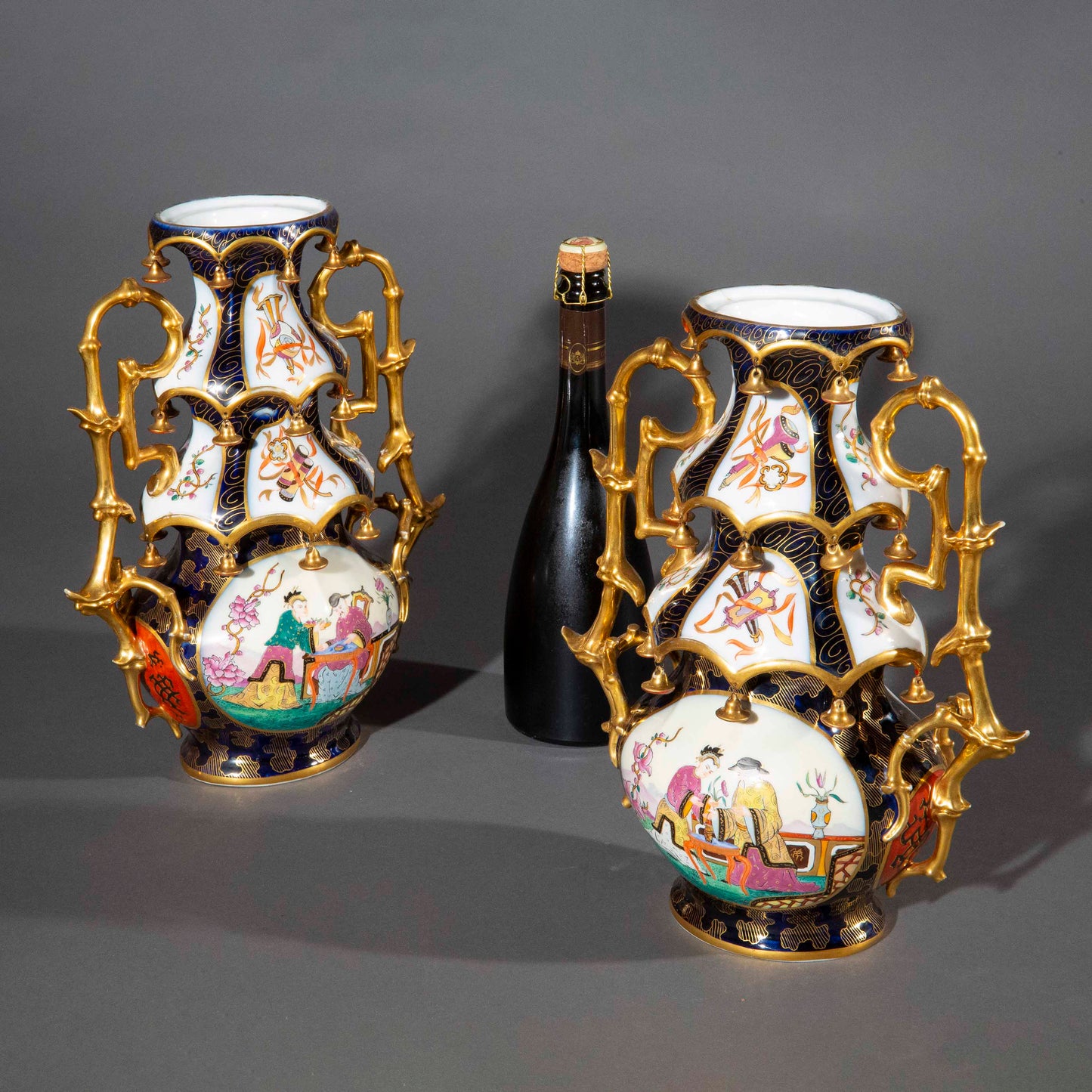 Pair of 19th Century Chinoiserie Vases