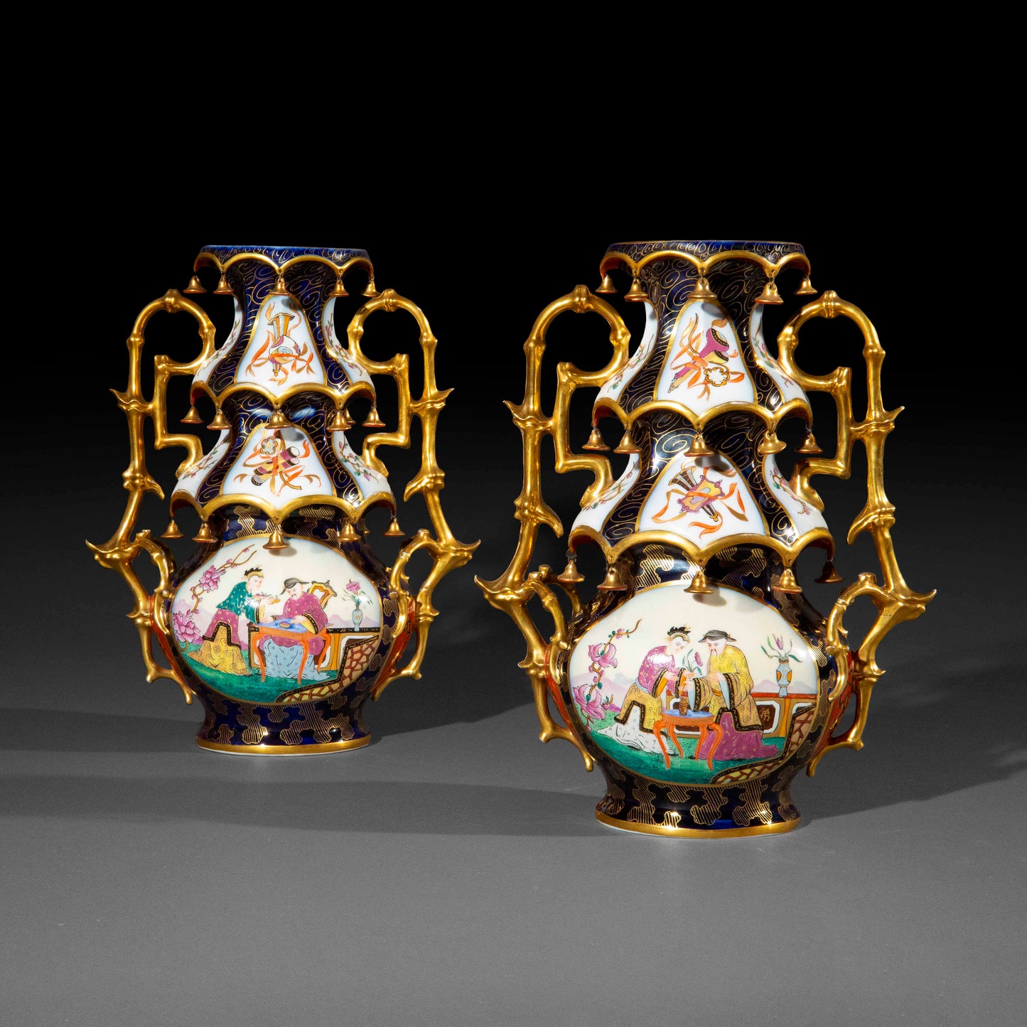 Pair of 19th Century Chinoiserie Vases