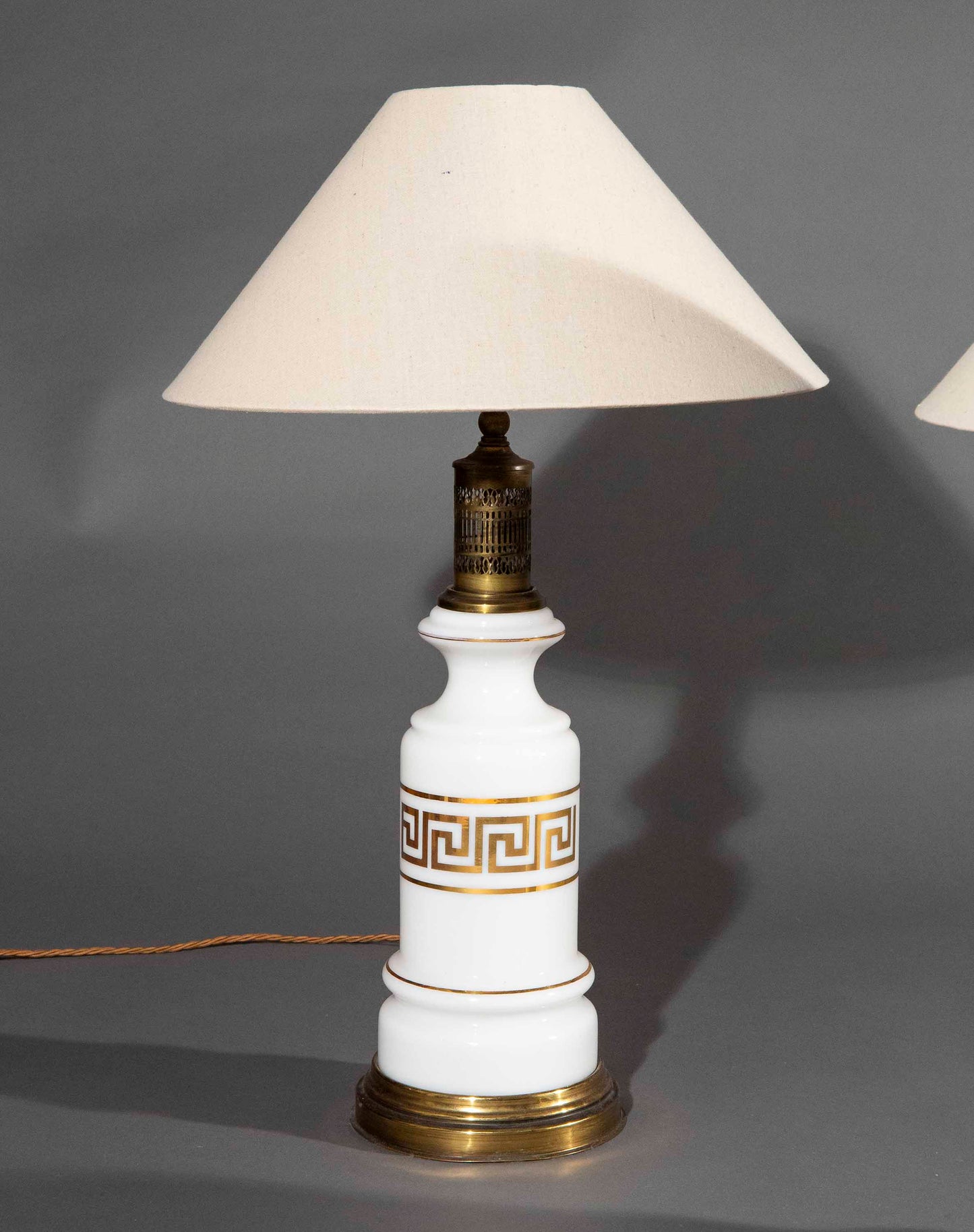 19th century White Opaline Glass Table Lamps
